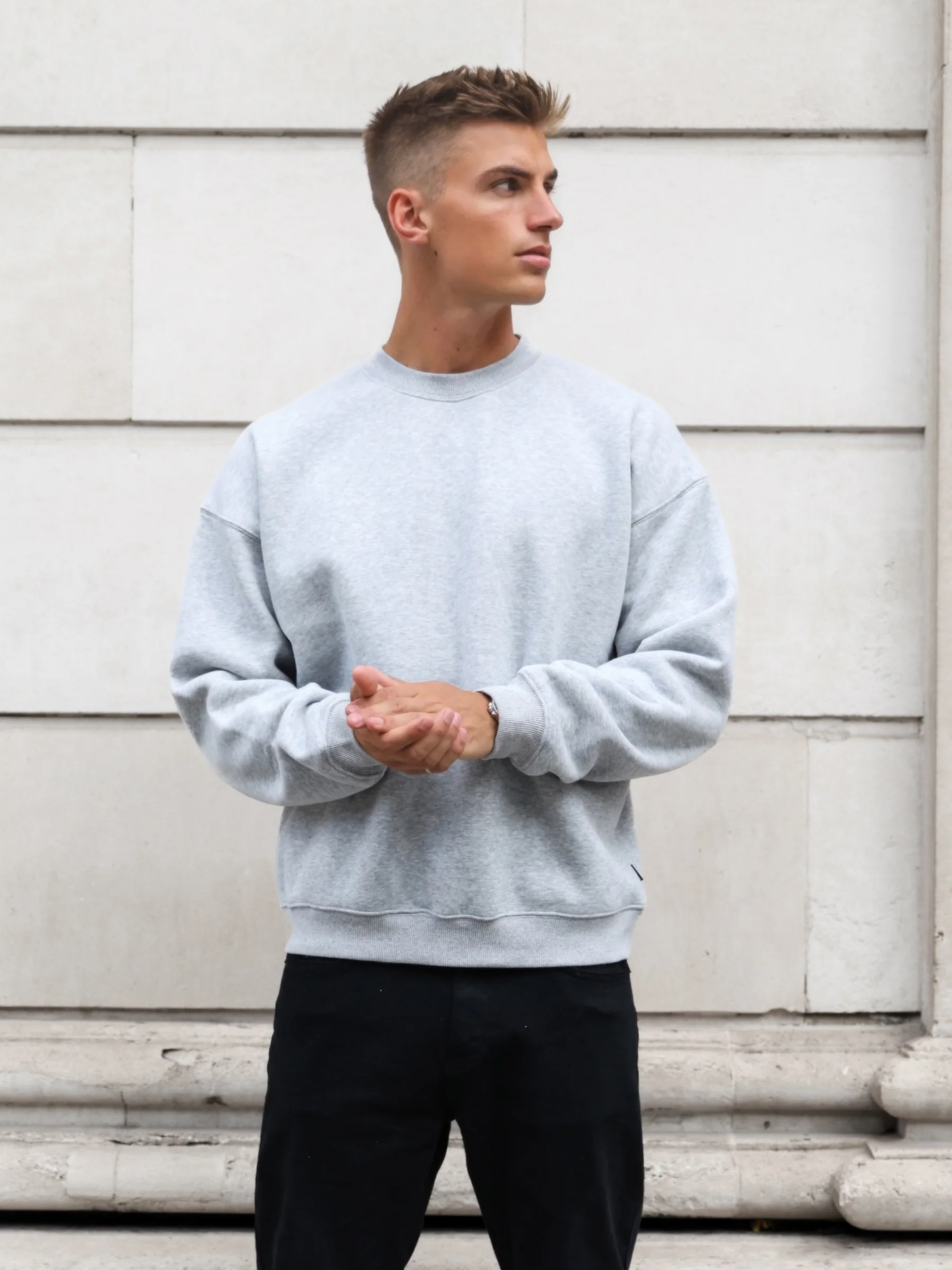 Enzo Relaxed Jumper - Marl Grey - Image 2