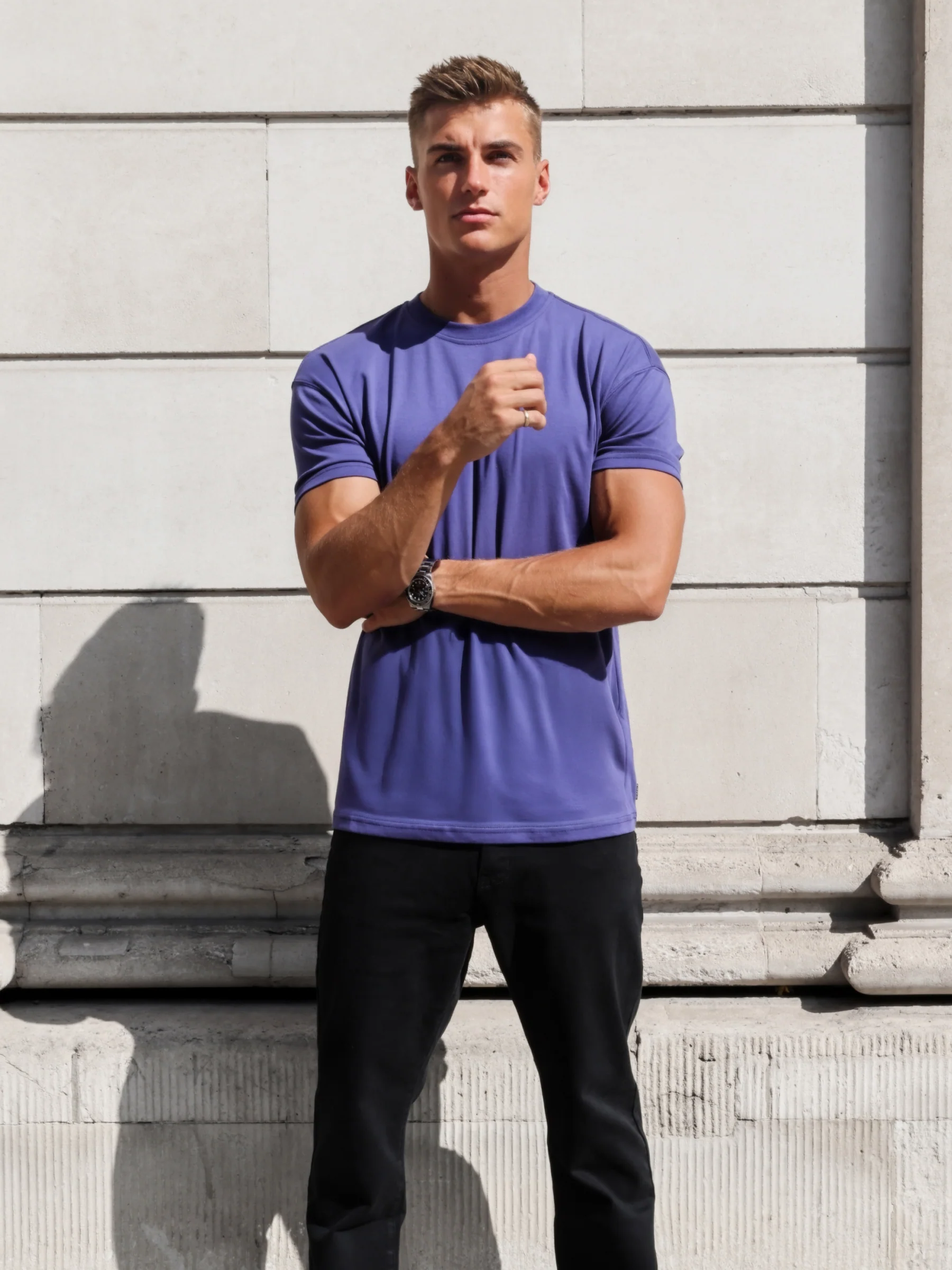 Enzo Relaxed T-Shirt - Bold Purple - Image 2