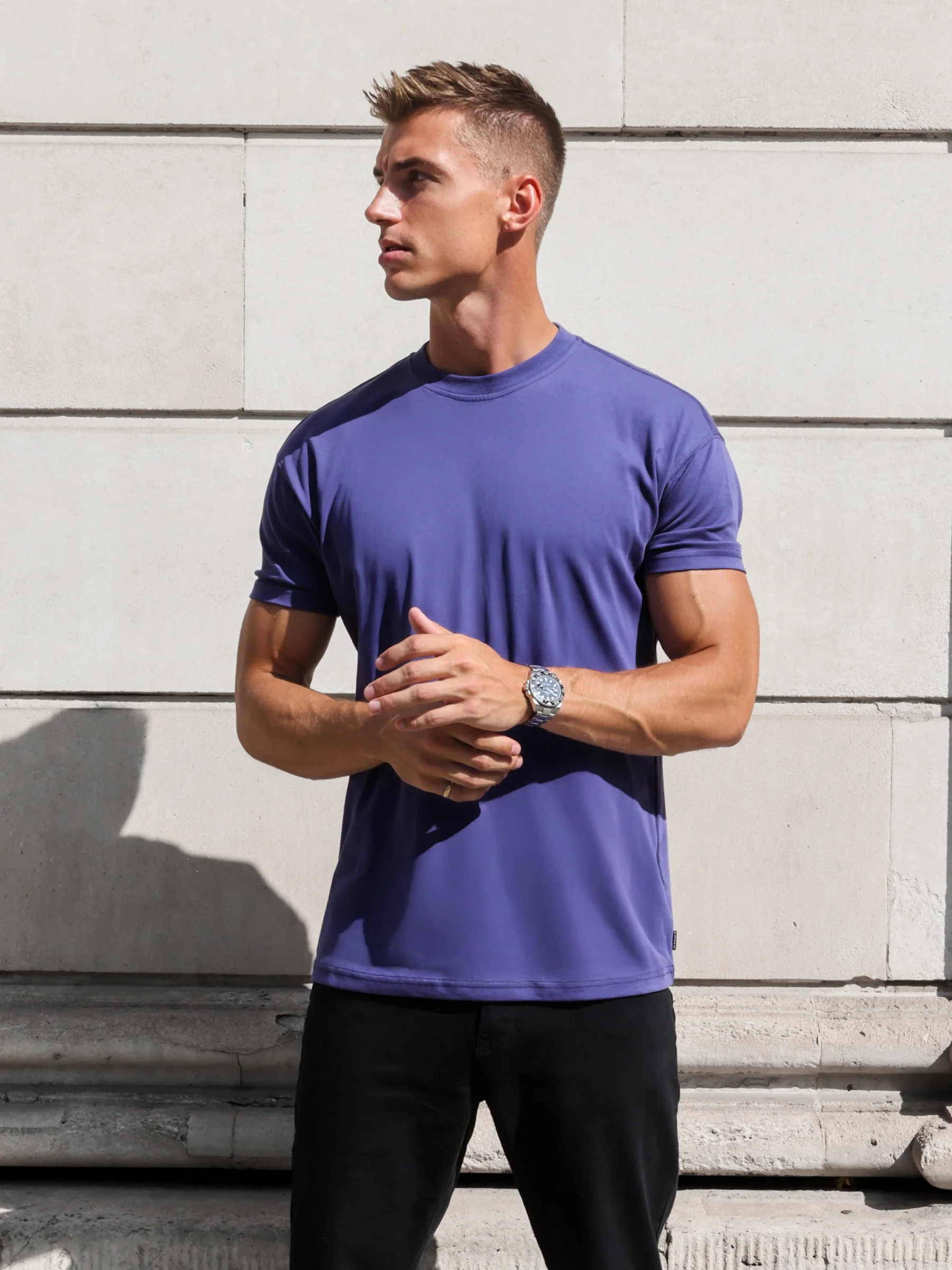 Enzo Relaxed T-Shirt - Bold Purple - Image 6