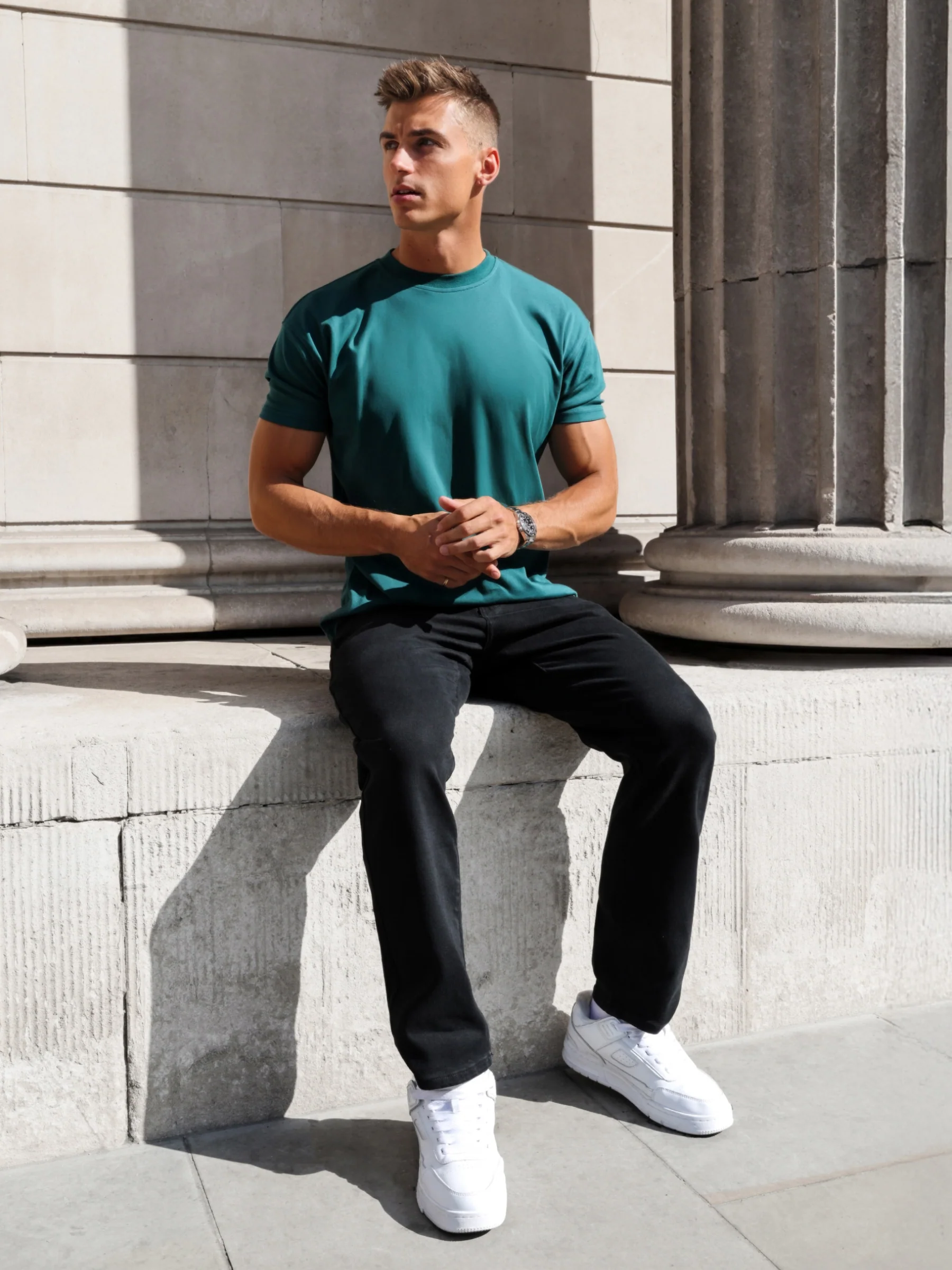 Enzo Relaxed T-Shirt - Deep Green - Image 4