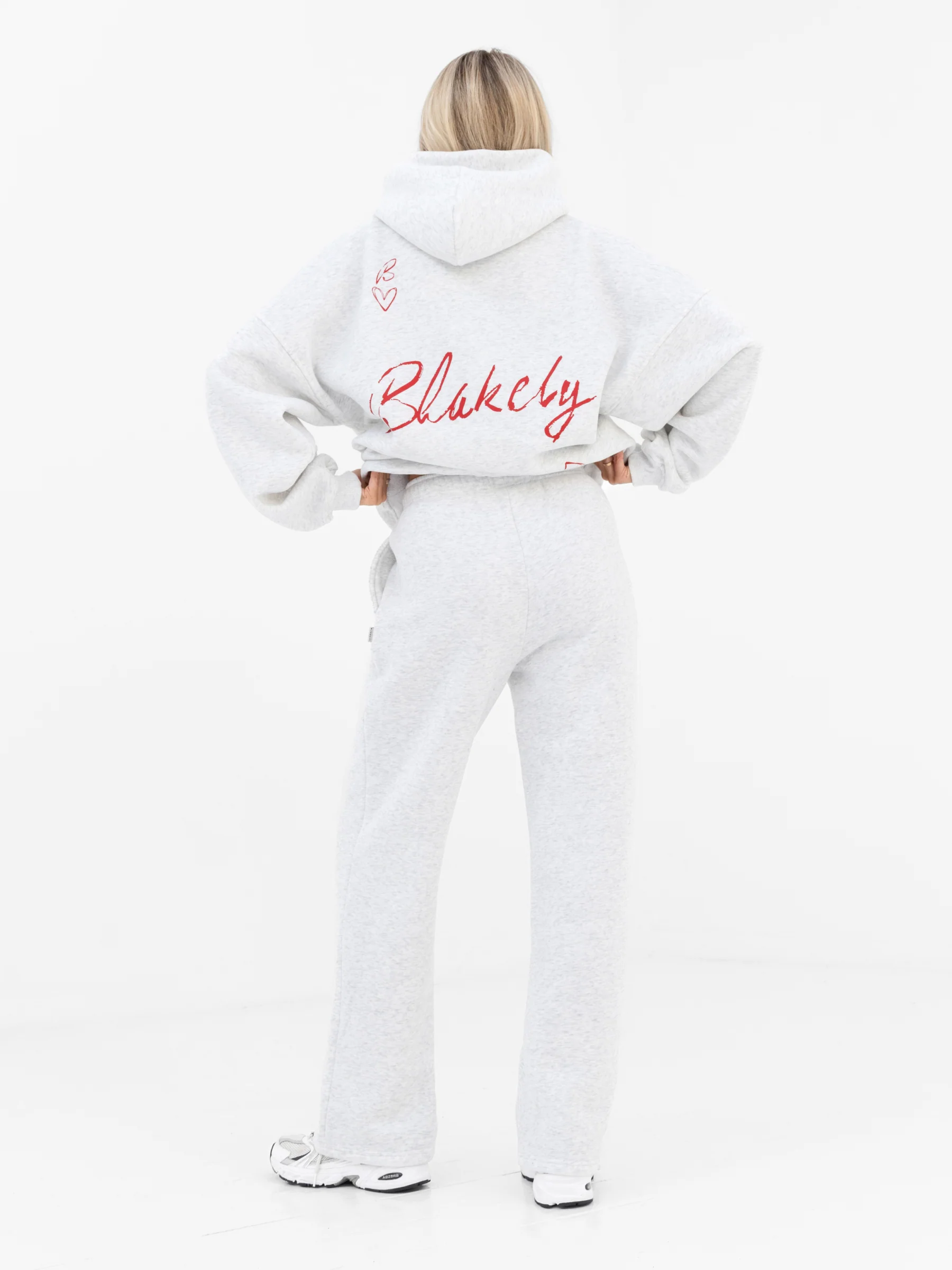 Esme Wide Leg Sweatpants - Marl White - Image 6