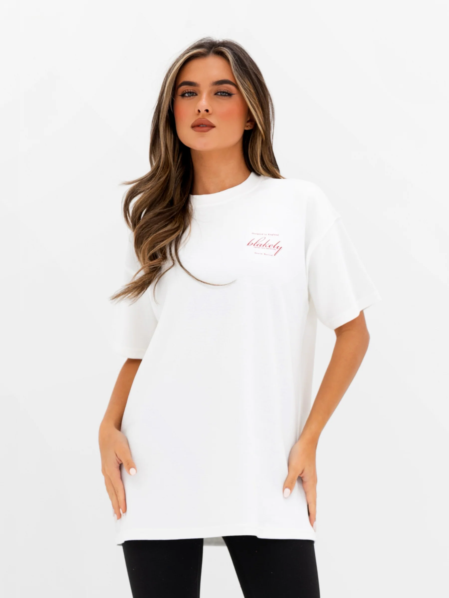 Georgia Oversized Script T-Shirt - Flat White - Image 2