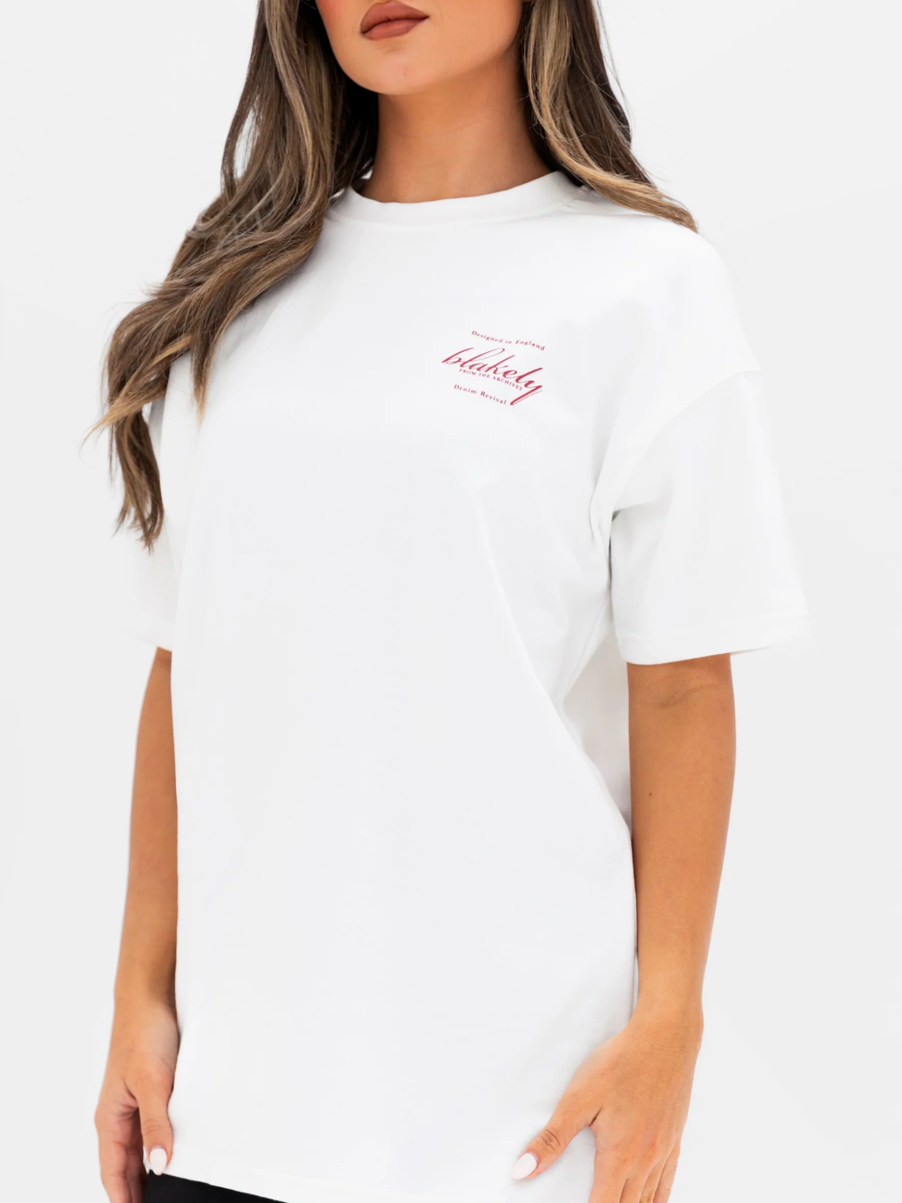 Georgia Oversized Script T-Shirt - Flat White - Image 5