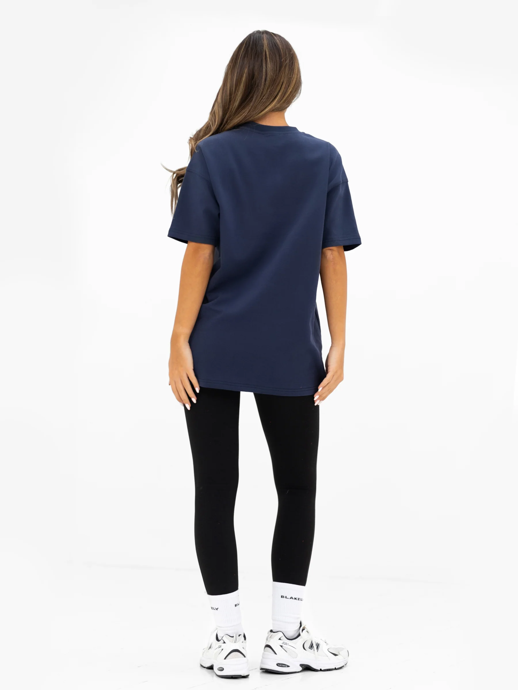 Georgia Oversized Script T-Shirt - True Navy - Image 4
