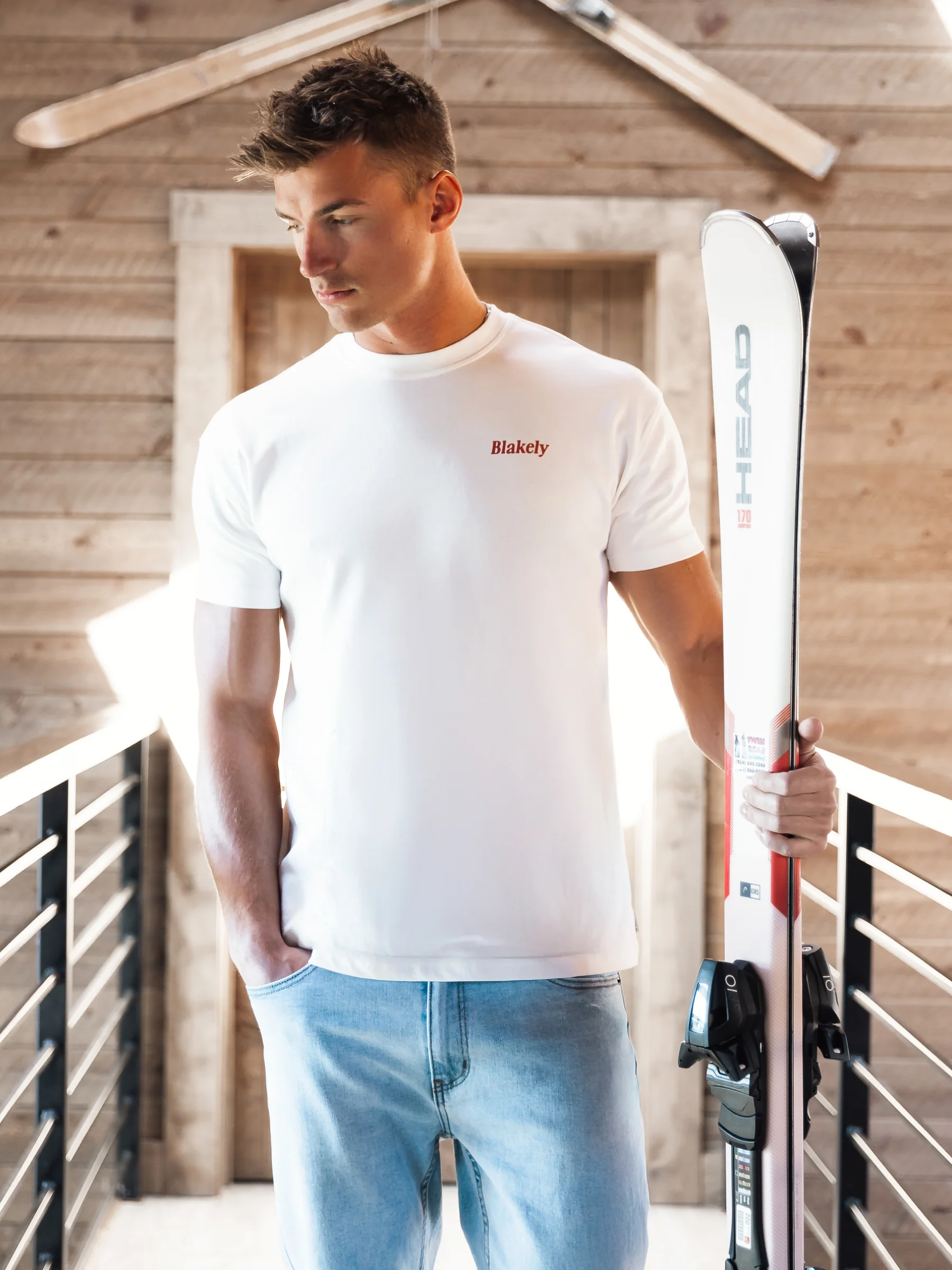 Halden Relaxed T-Shirt - Flat White & Red - Image 2