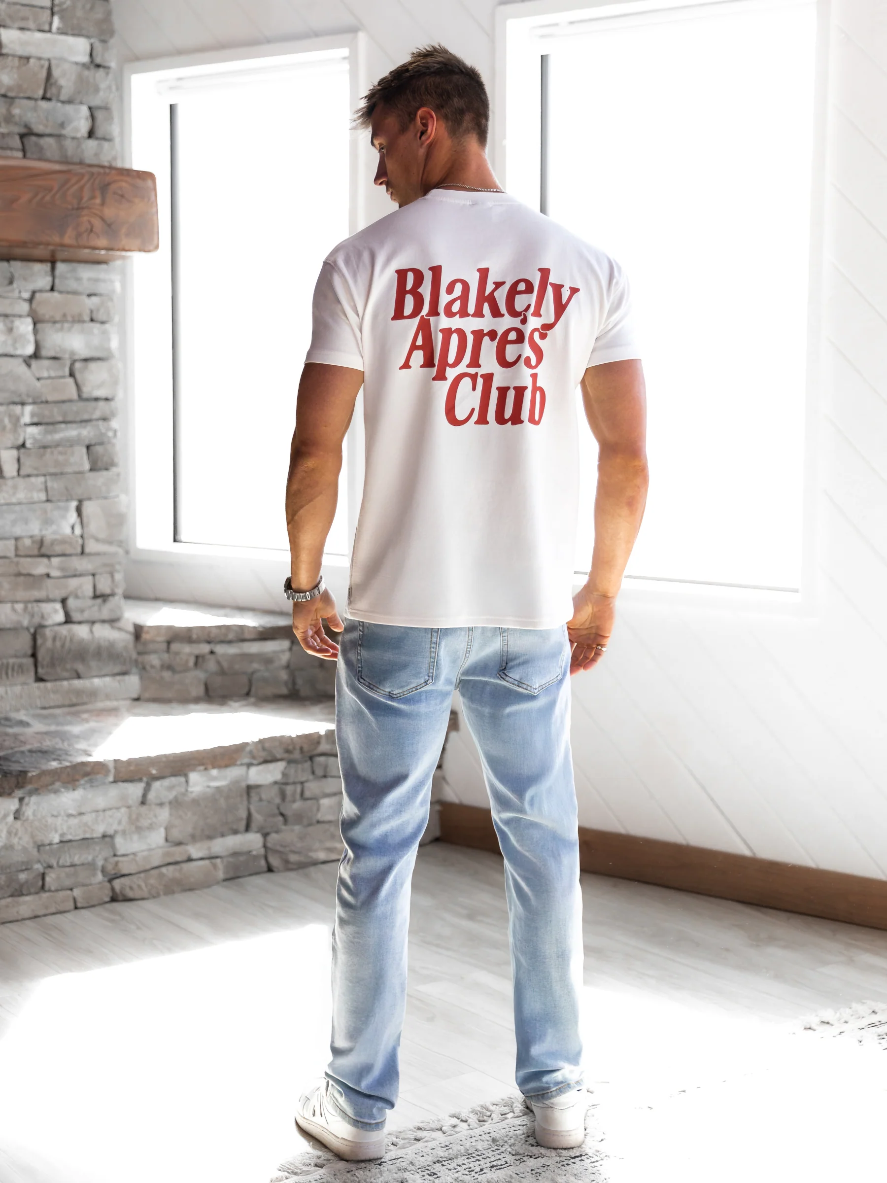 Halden Relaxed T-Shirt - Flat White & Red - Image 5