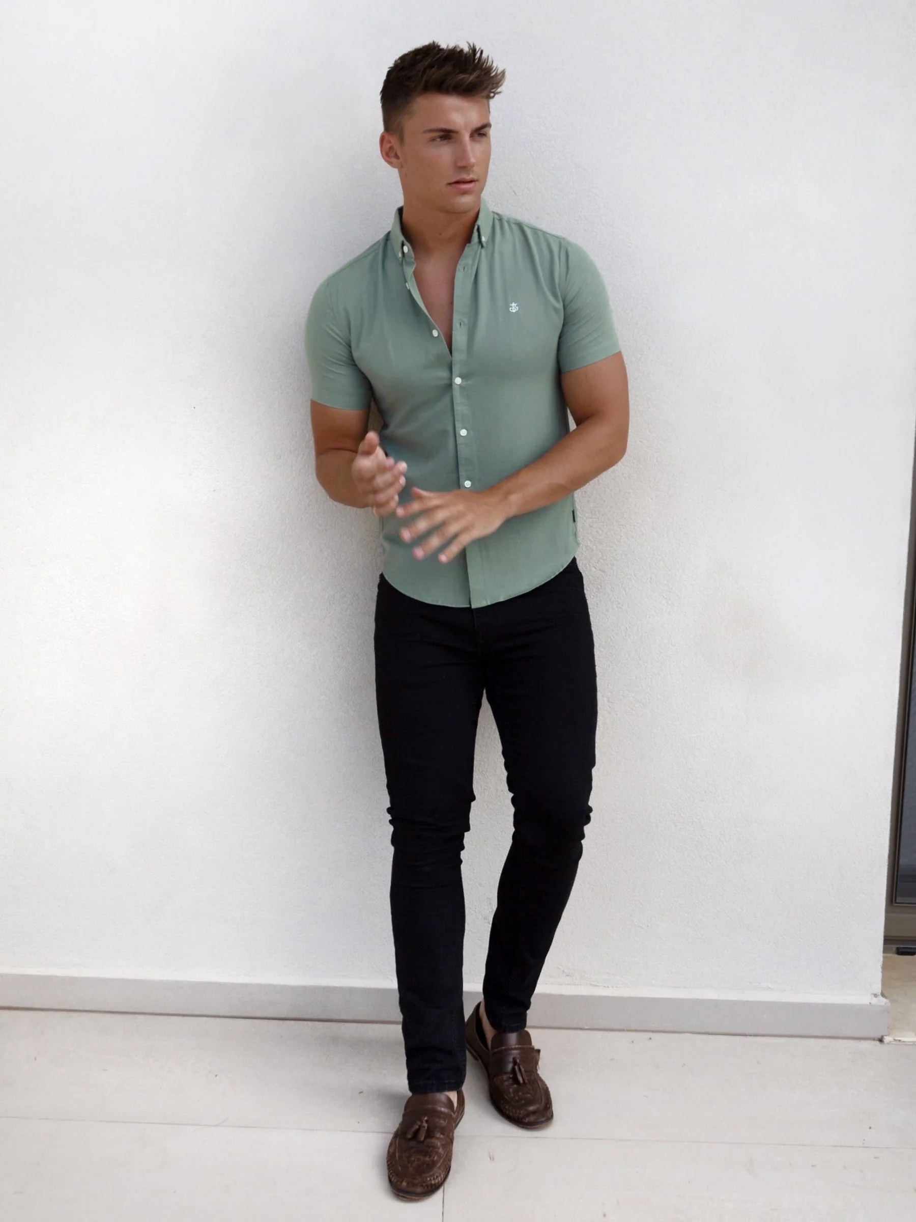 Hunter Short Sleeve Shirt - Mint Green - Image 4