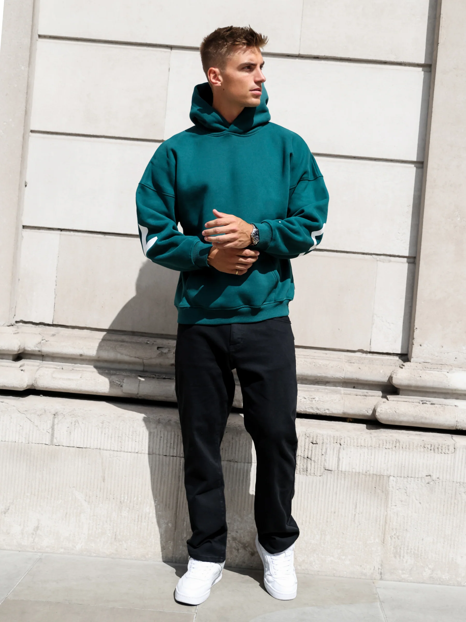 Idris Oversized Hoodie - Deep Green - Image 6