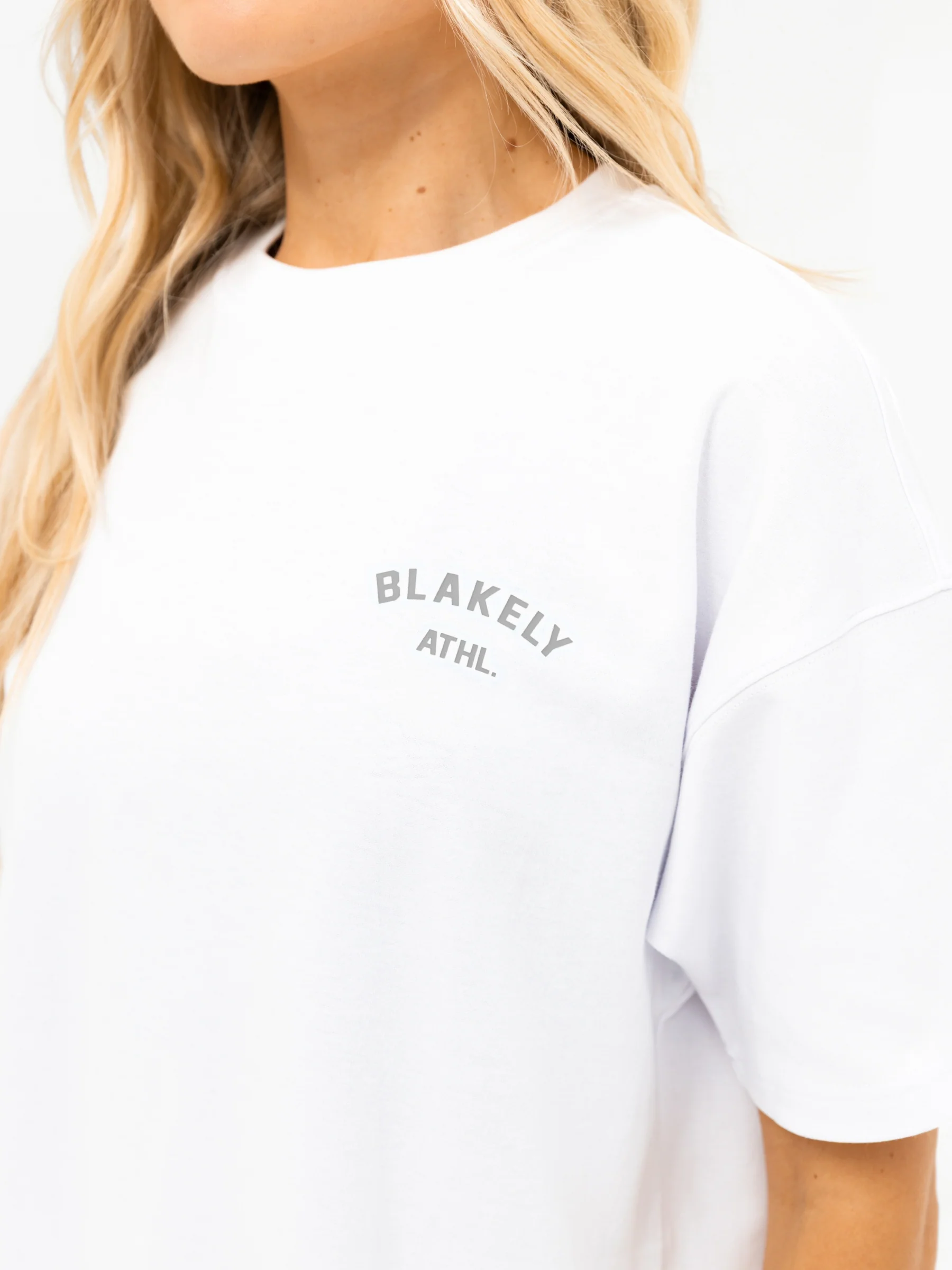 Immani Oversized T-Shirt - Flat White & Marl Grey - Image 4