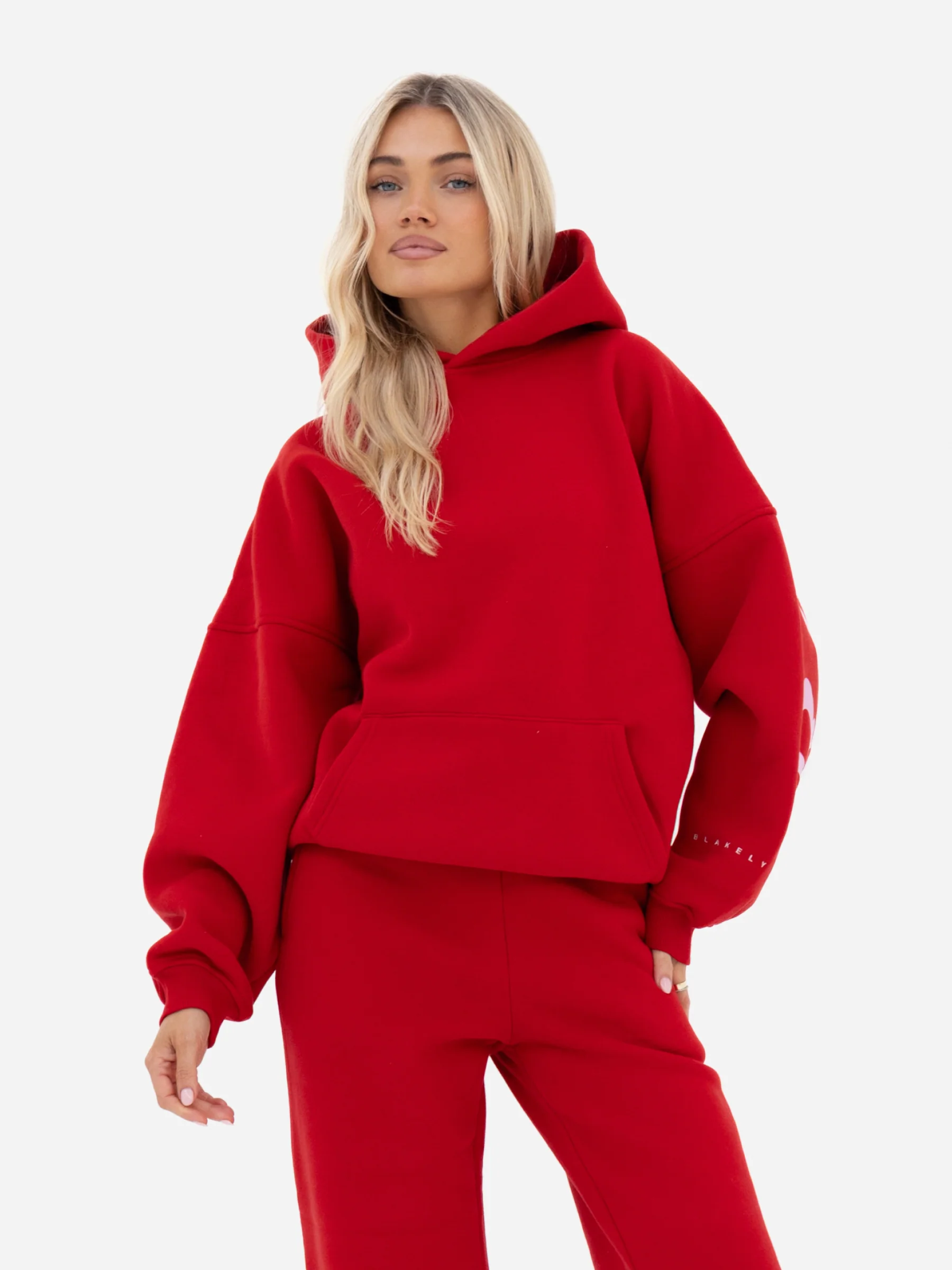 Isabel Oversized Hoodie - Hot Red - Image 6