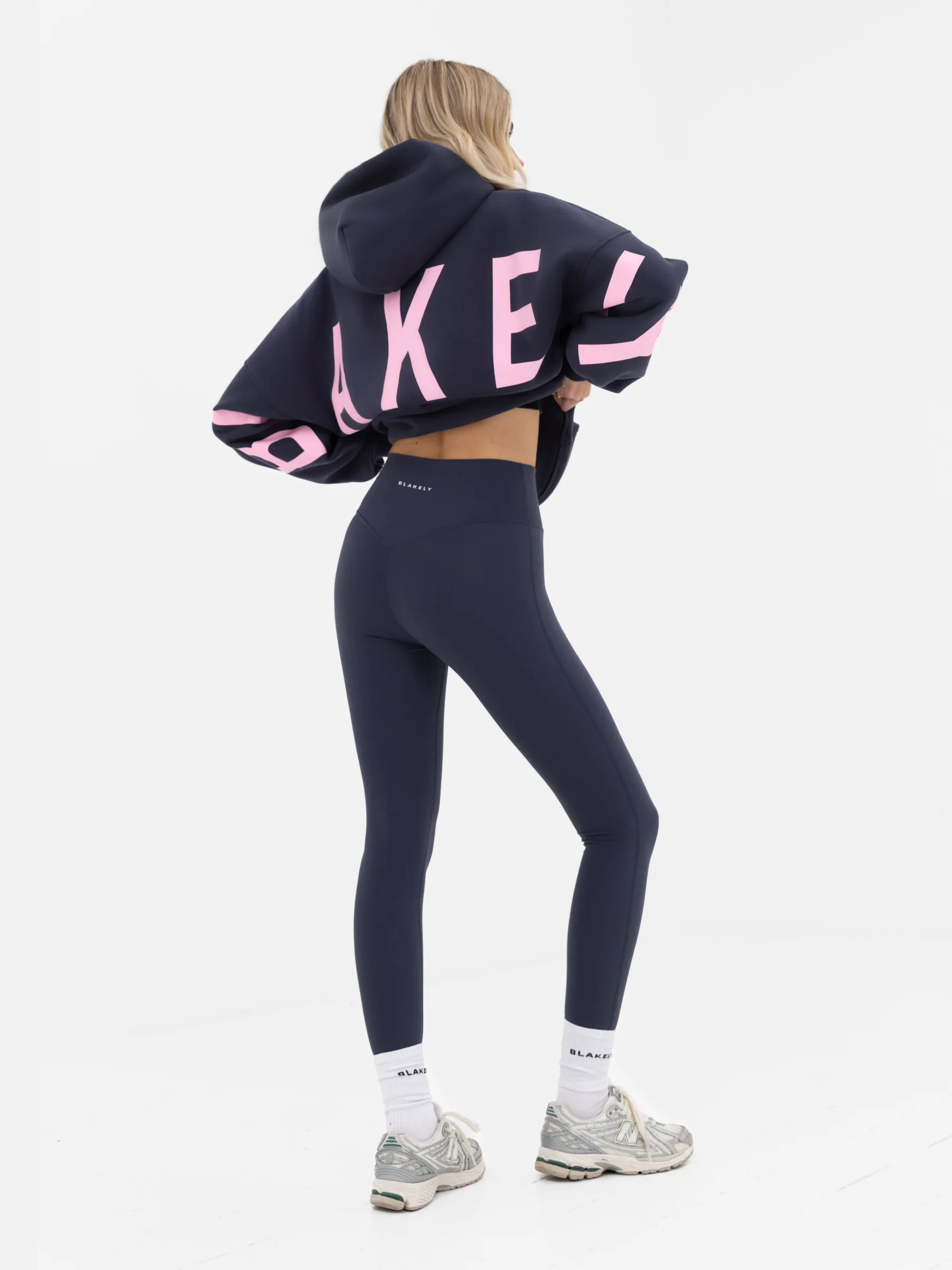 Isabel Oversized Hoodie - True Navy & Powder Pink - Image 4