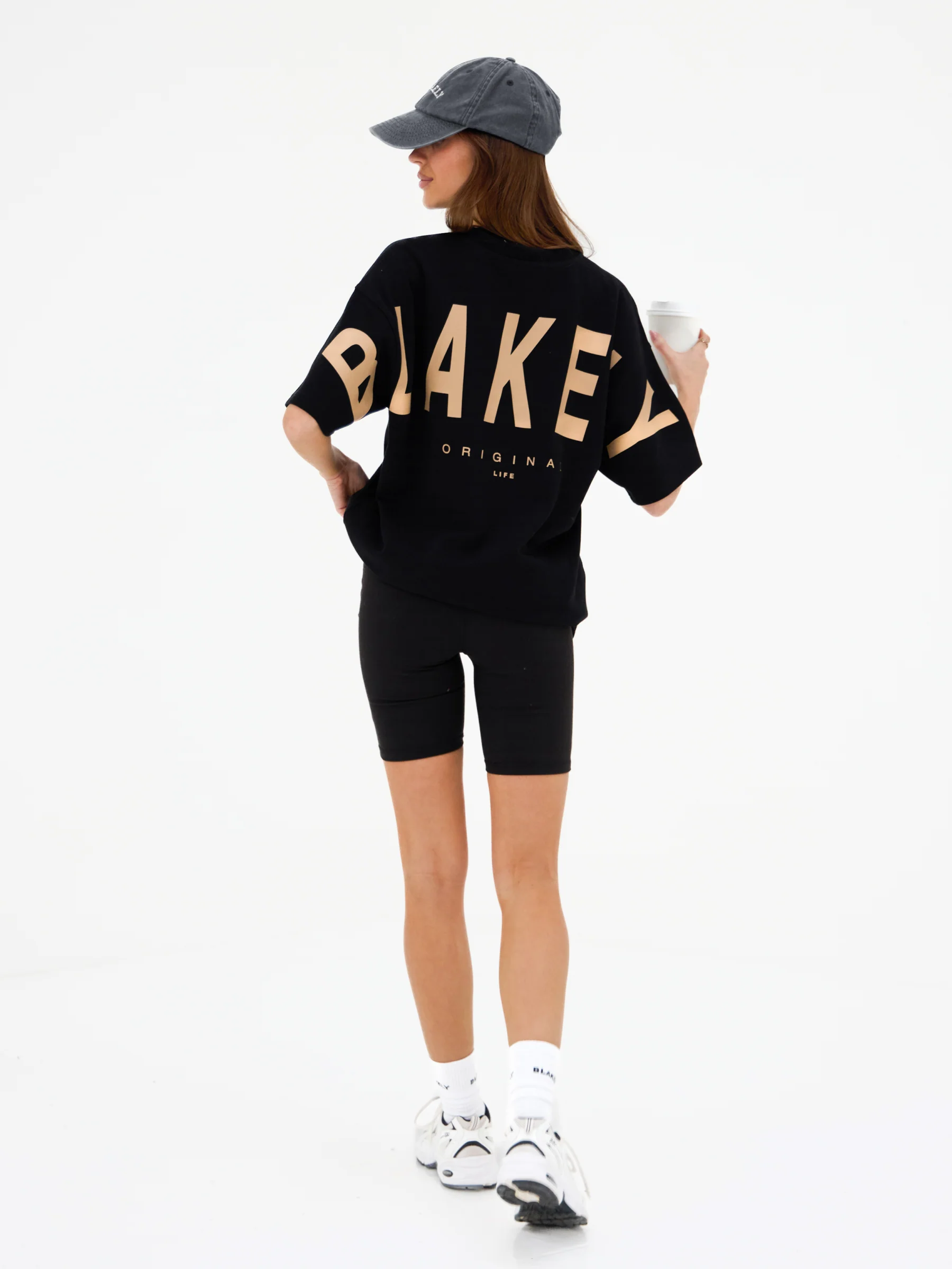 Isabel Oversized T-Shirt - Black & Light Tan - Image 3