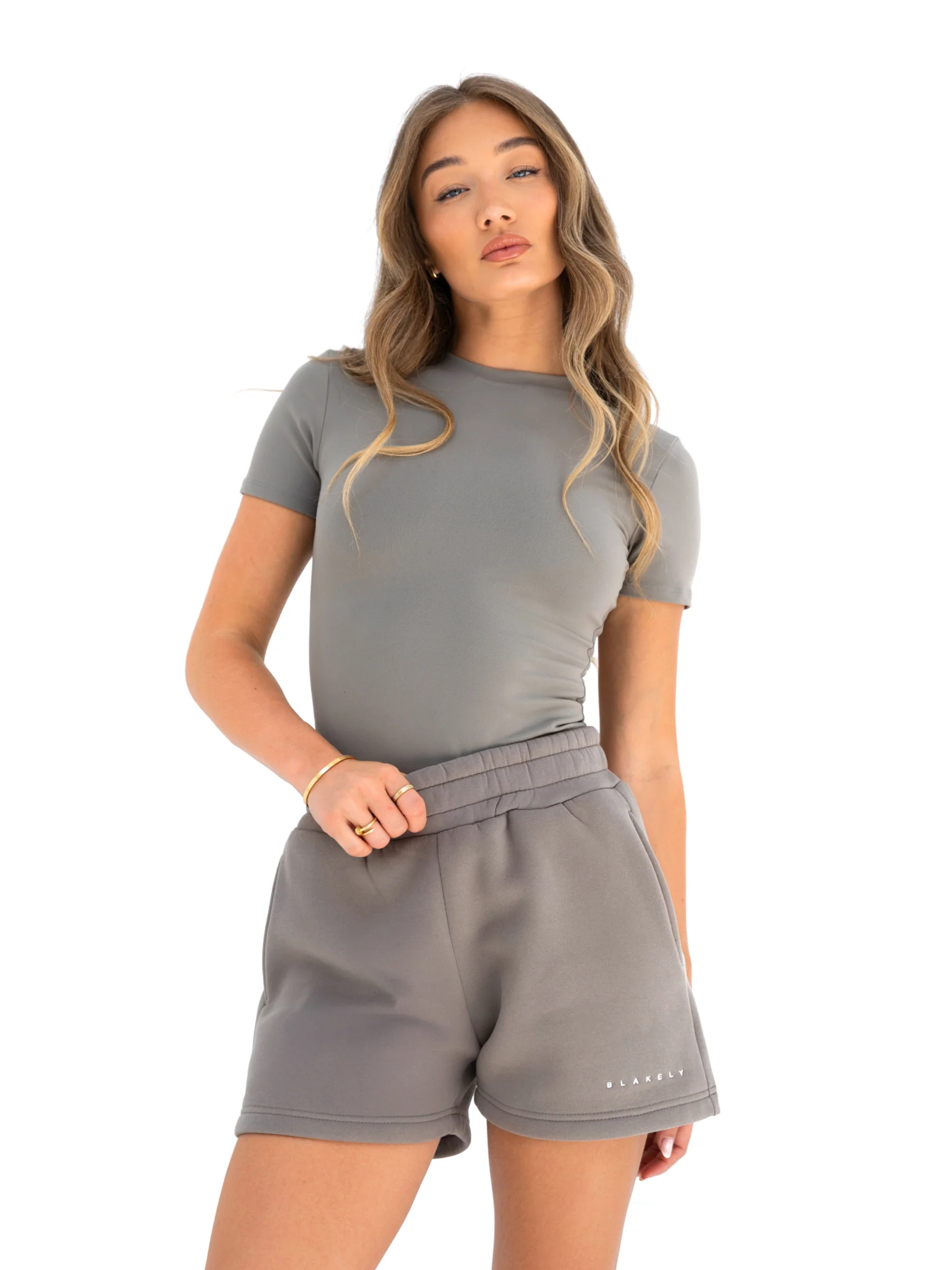 Isabel Jogger Shorts - Neutral Grey - Image 4