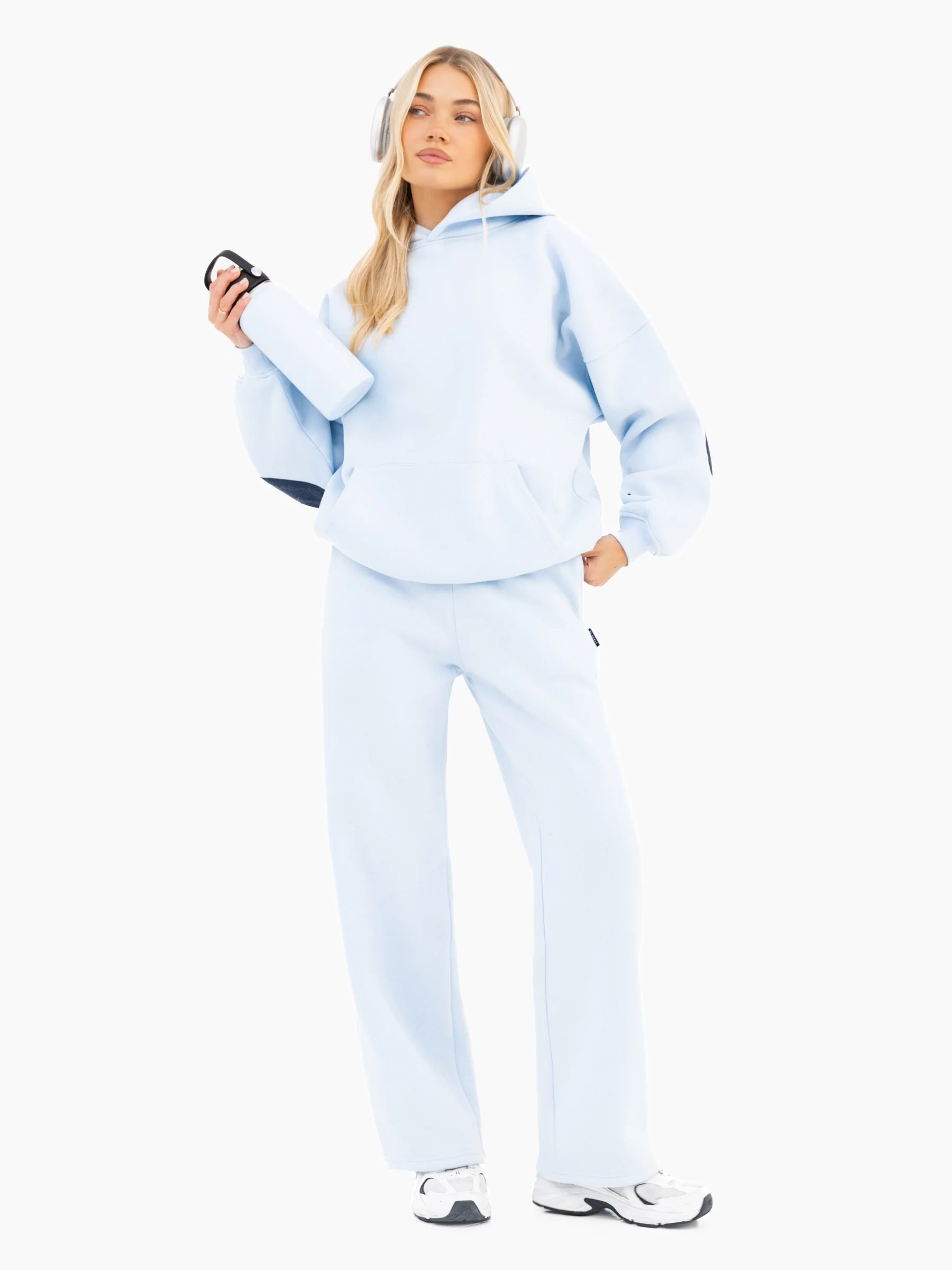 Isabel Wide Leg Sweatpants - Soft Blue - Image 3
