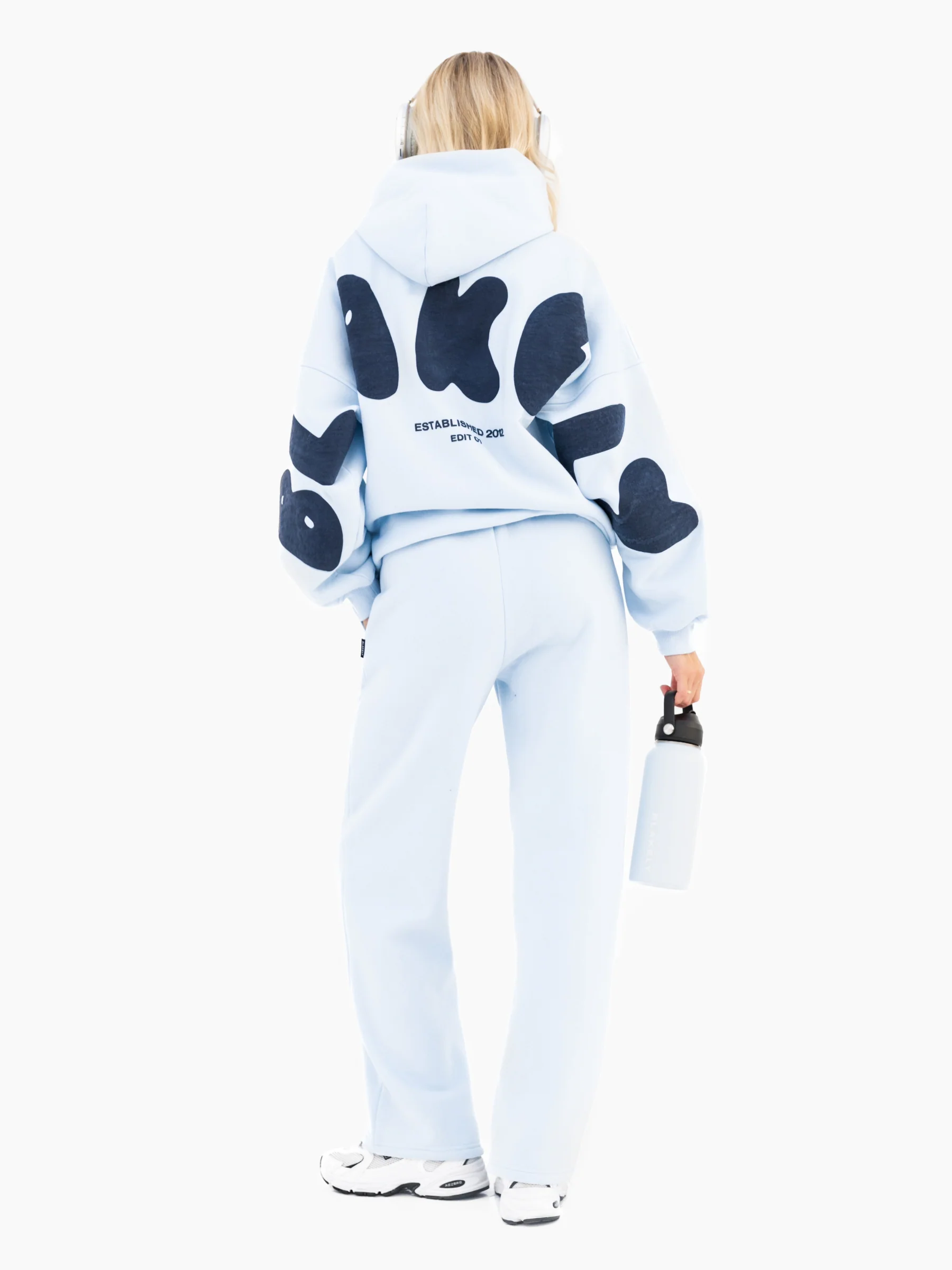 Isabel Wide Leg Sweatpants - Soft Blue - Image 4