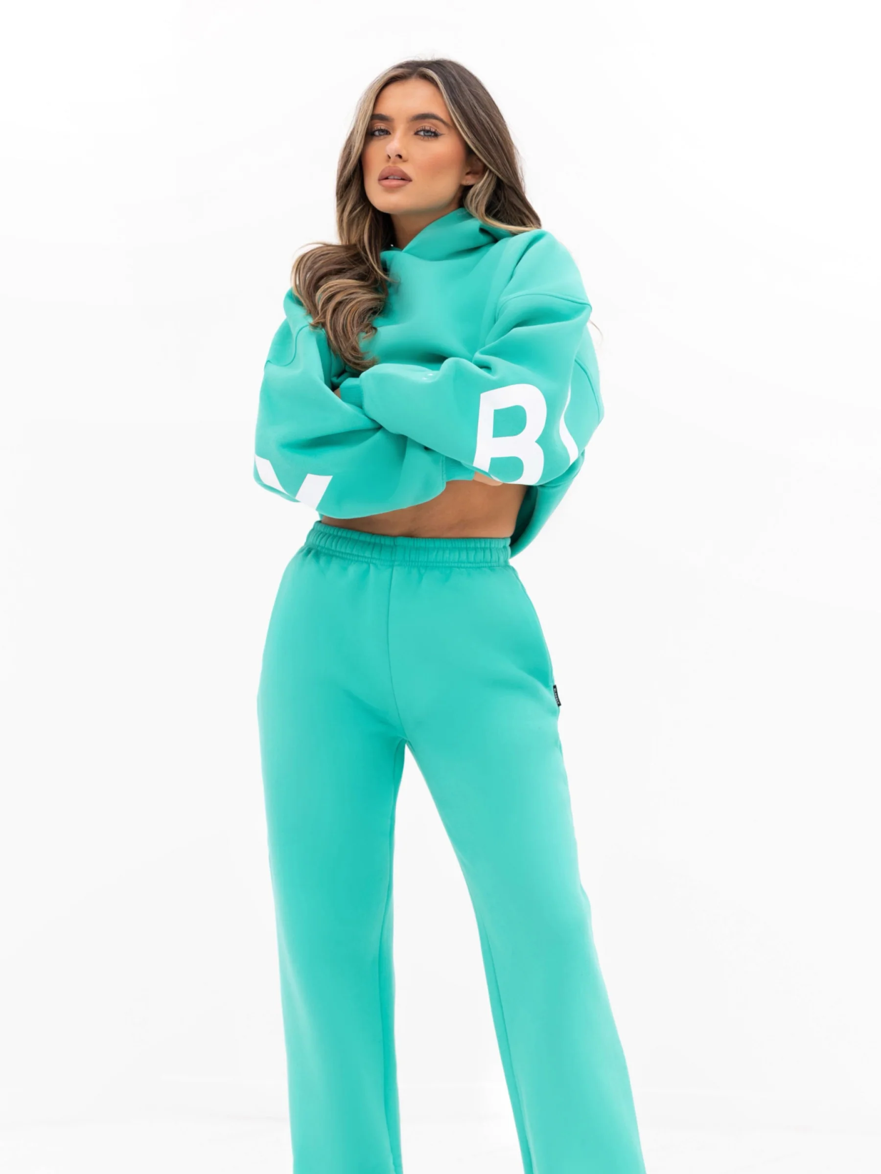 Isabel Wide Leg Sweatpants - Turquoise - Image 6