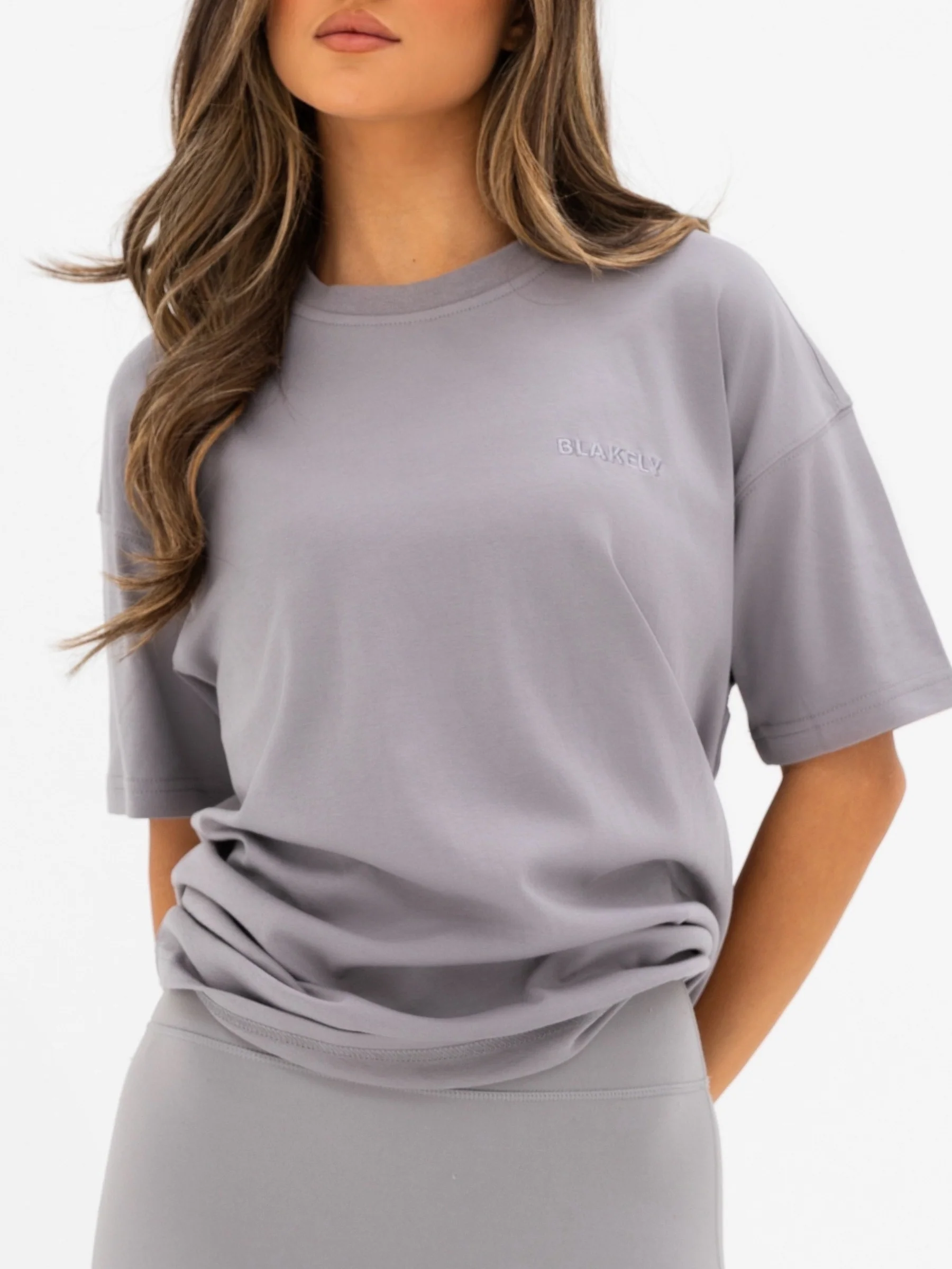 Isla Oversized T-Shirt - Mid Grey - Image 6