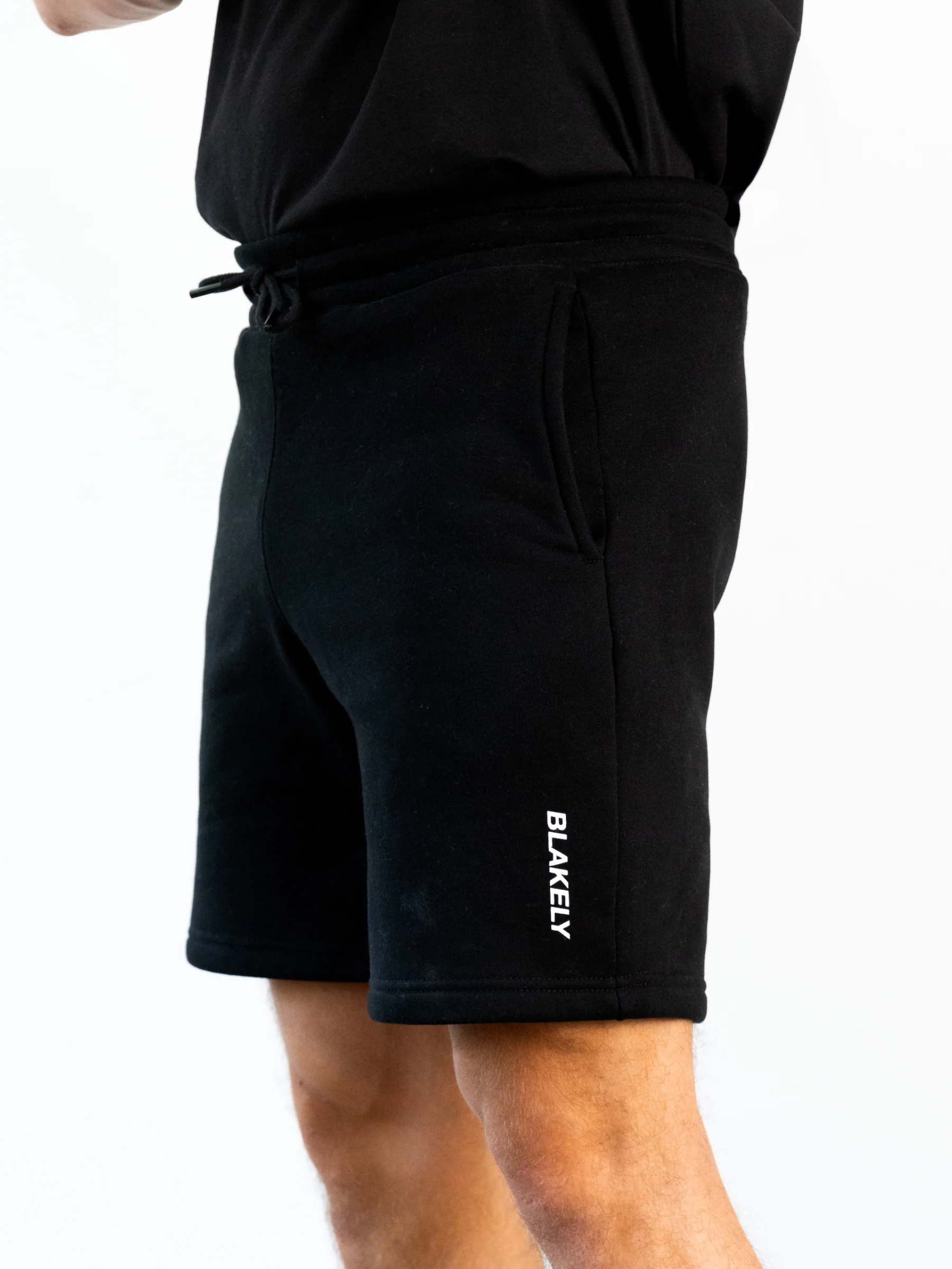 Italic Linear Relaxed Jogger Shorts - Black - Image 2