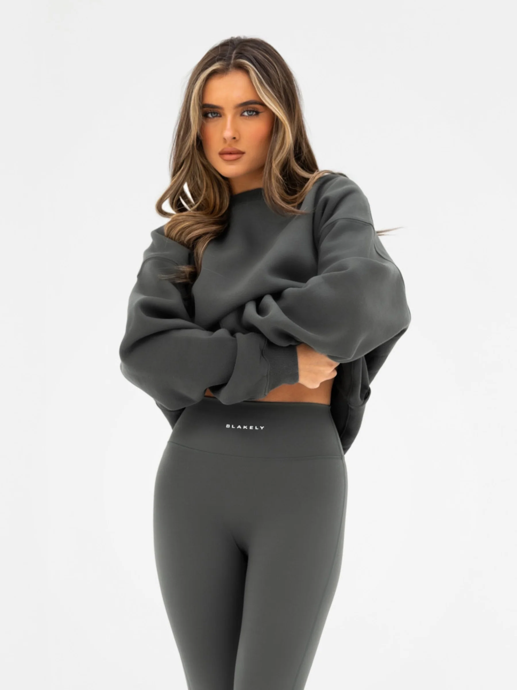 Kayla Oversized Jumper - Khaki Grey - Image 4