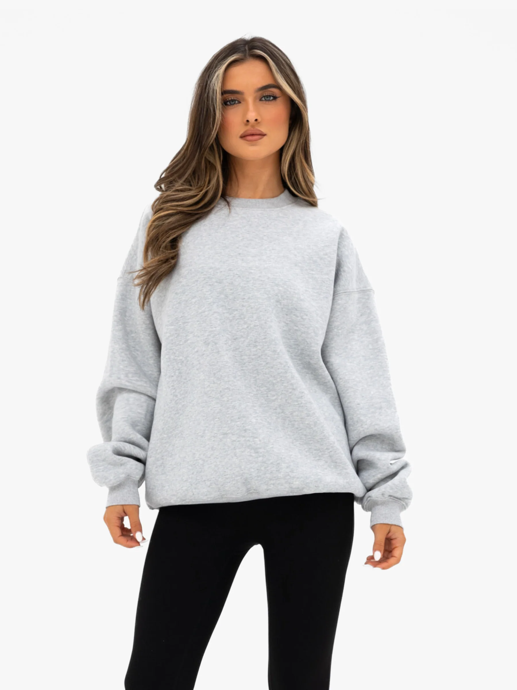 Kayla Oversized Jumper - Marl Grey - Image 2