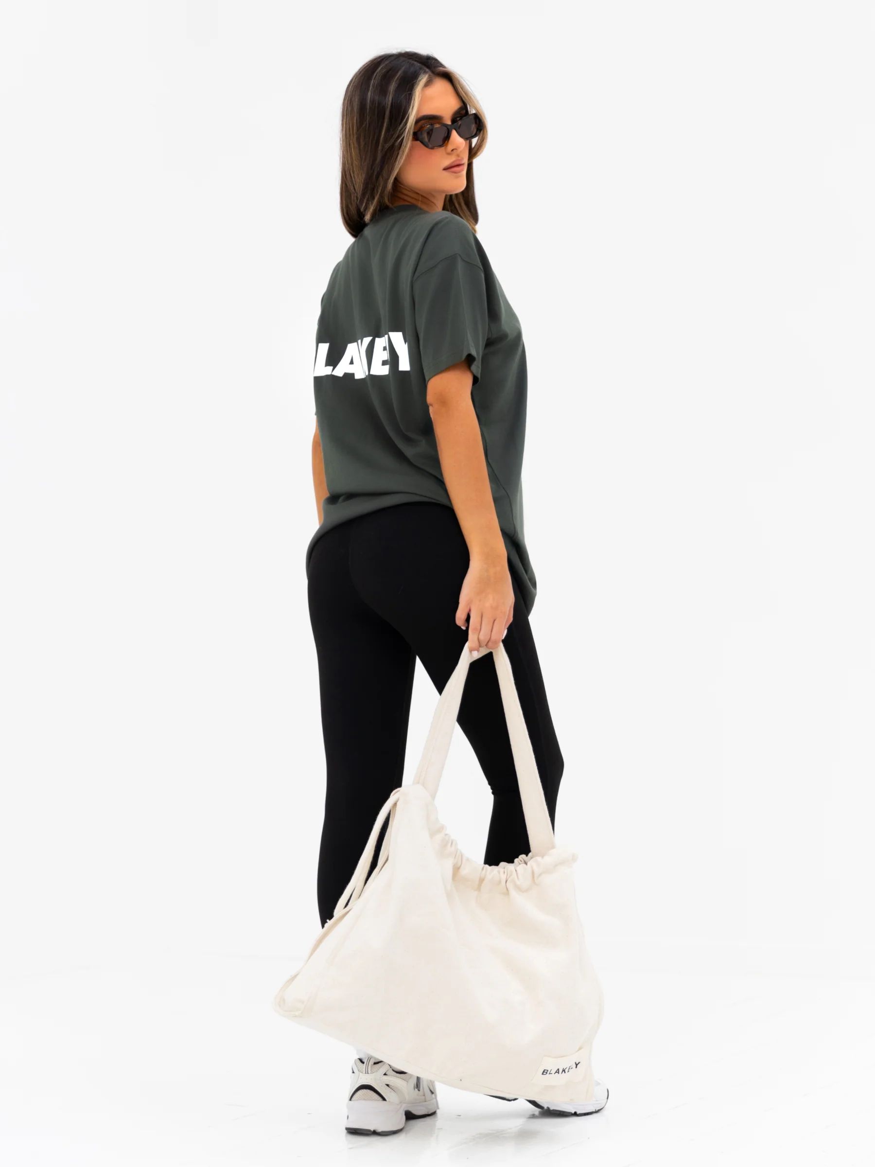 Kayla Oversized T-Shirt - Khaki Grey - Image 5