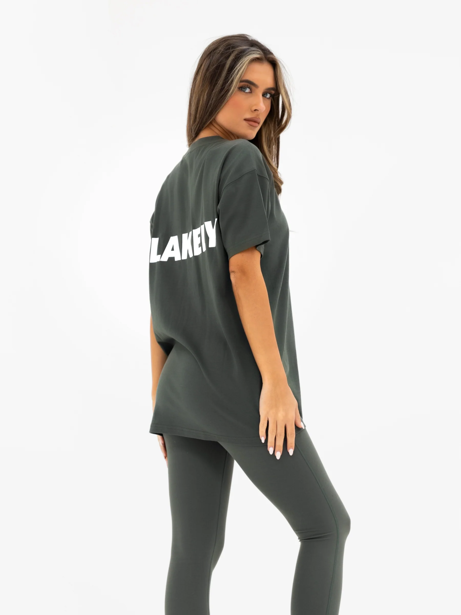 Kayla Oversized T-Shirt - Khaki Grey - Image 6