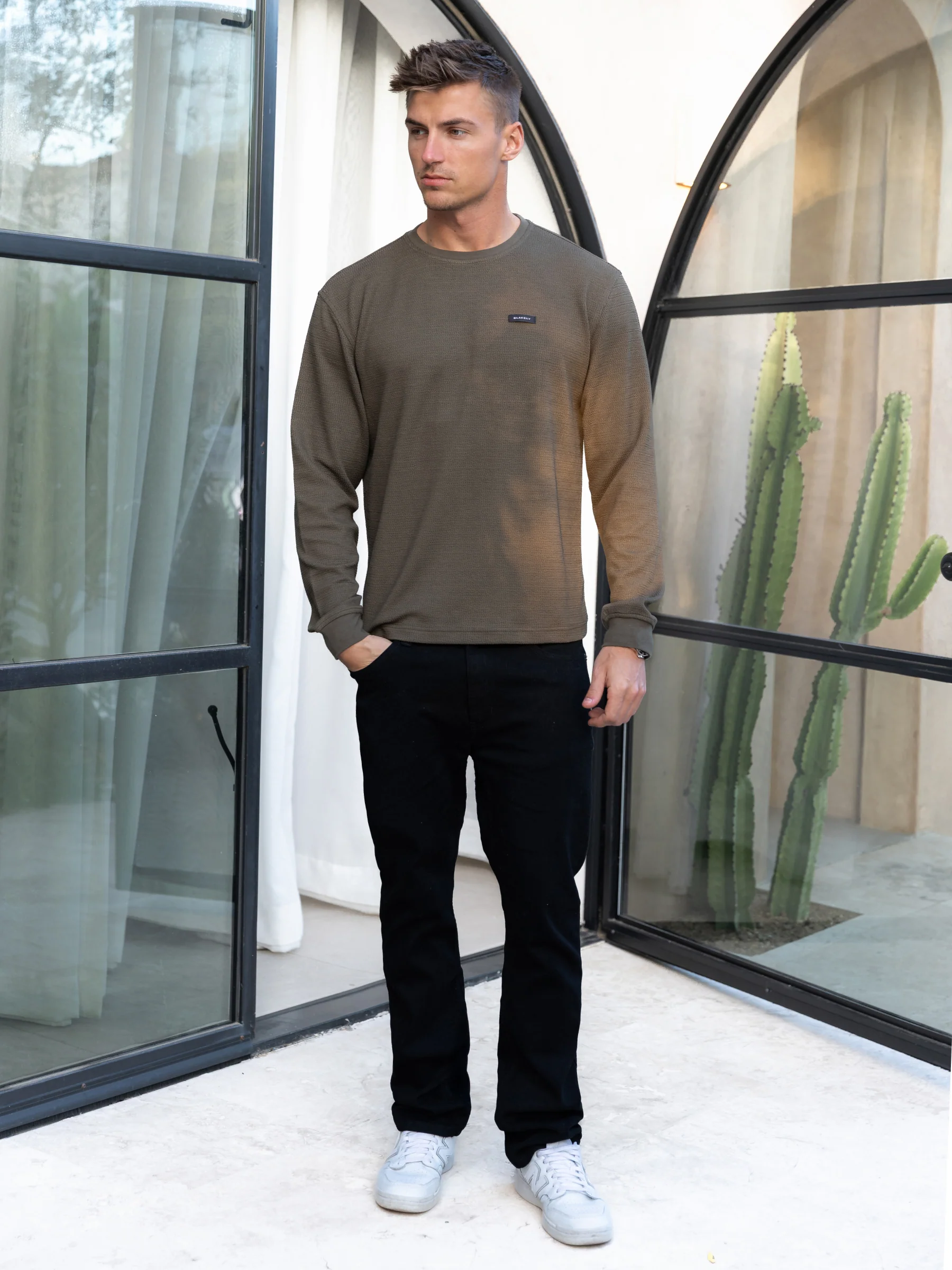 Keston Long Sleeve Top - Khaki - Image 5