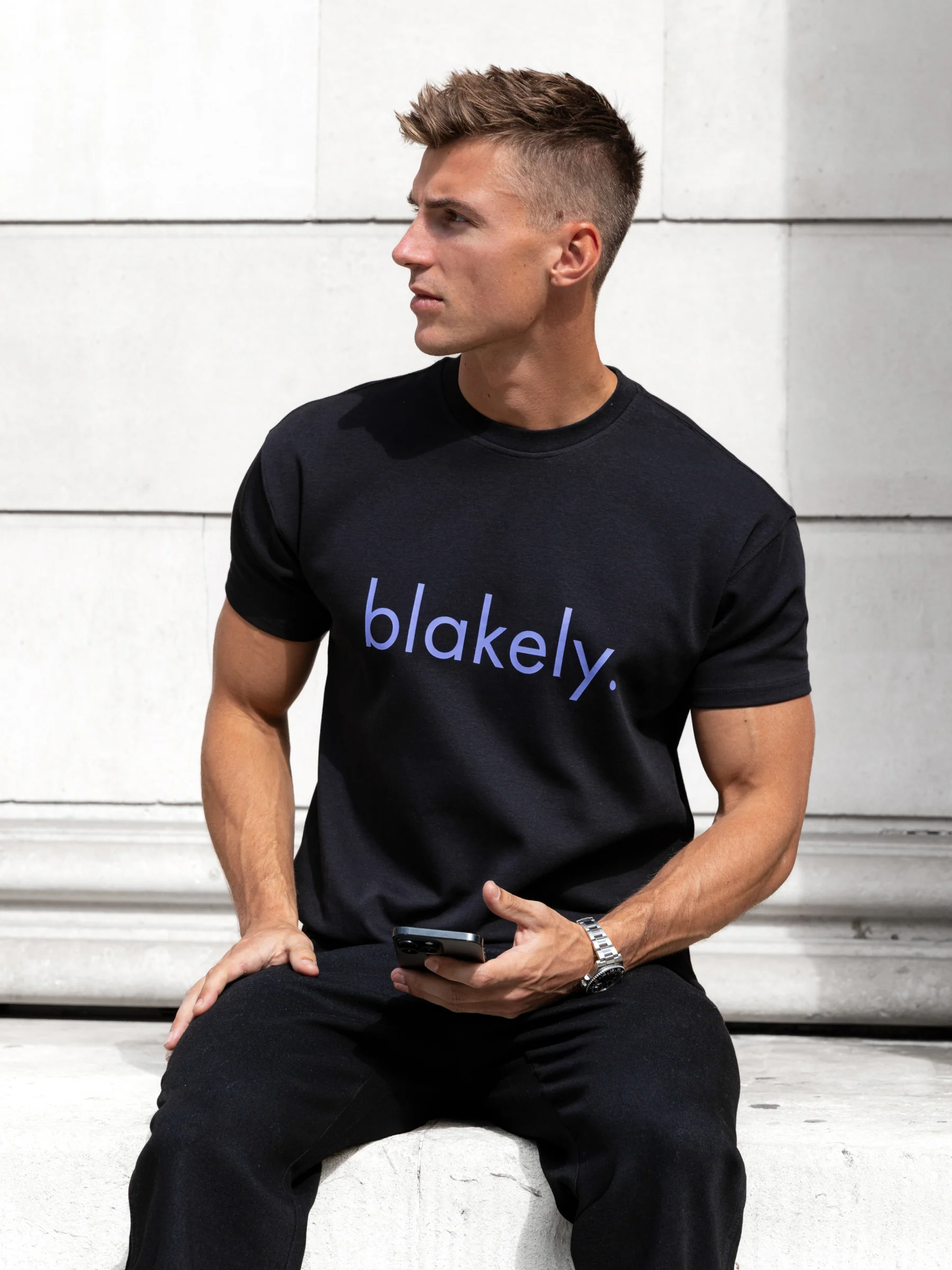 Leo Relaxed T-Shirt - Black & Ultra Lilac - Image 2