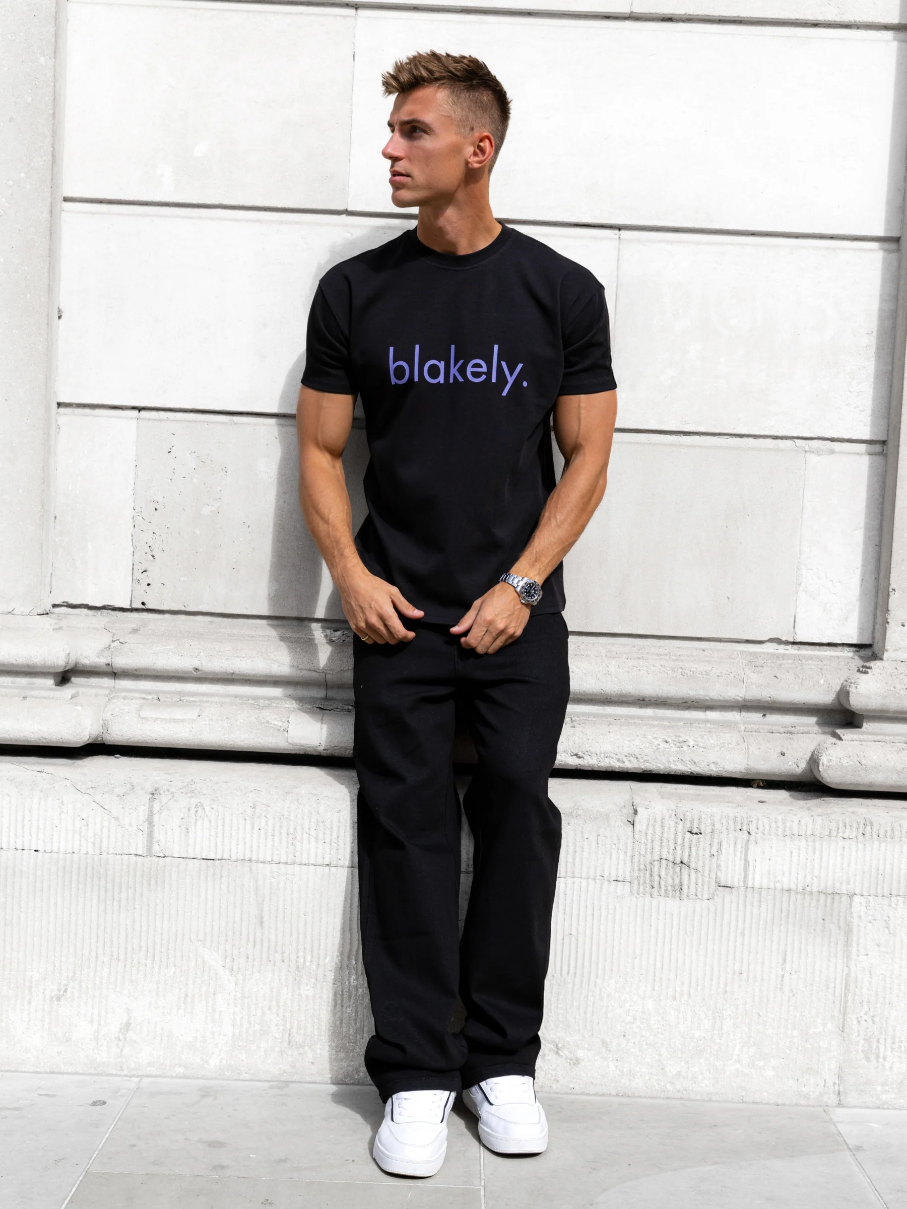 Leo Relaxed T-Shirt - Black & Ultra Lilac - Image 4