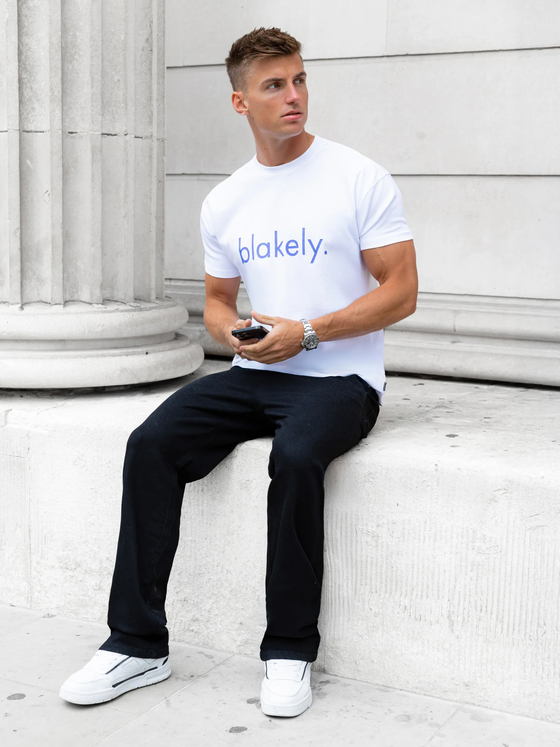 Leo Relaxed T-Shirt - White & Ultra Lilac - Image 3