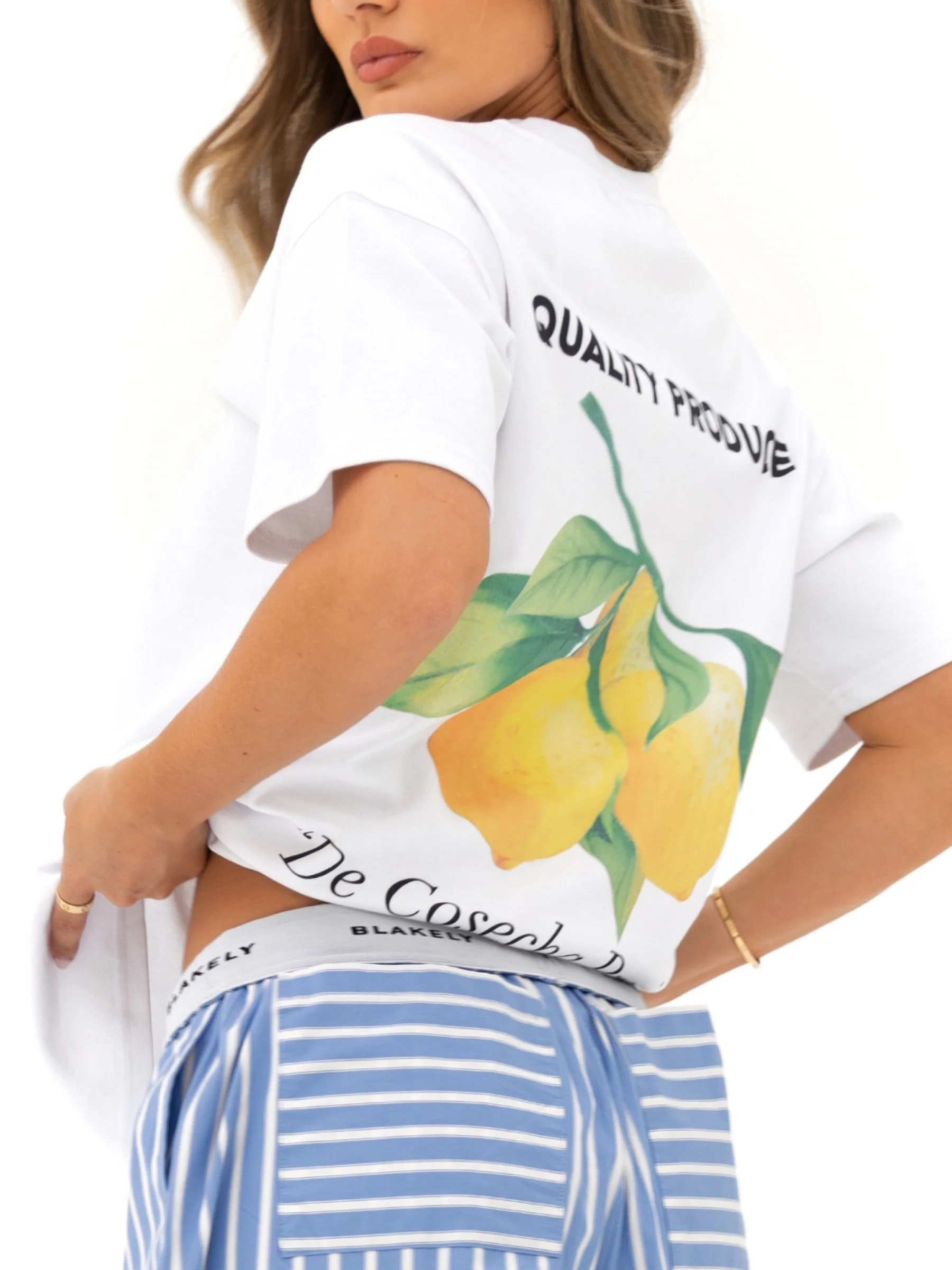Lia Lemon Oversized T-Shirt - White - Image 6