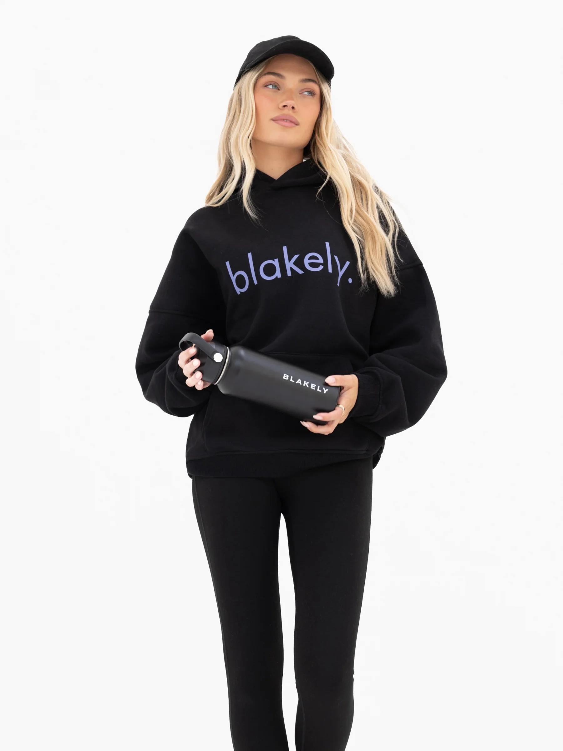Lila Oversized Hoodie - Black & Ultra Lilac - Image 2
