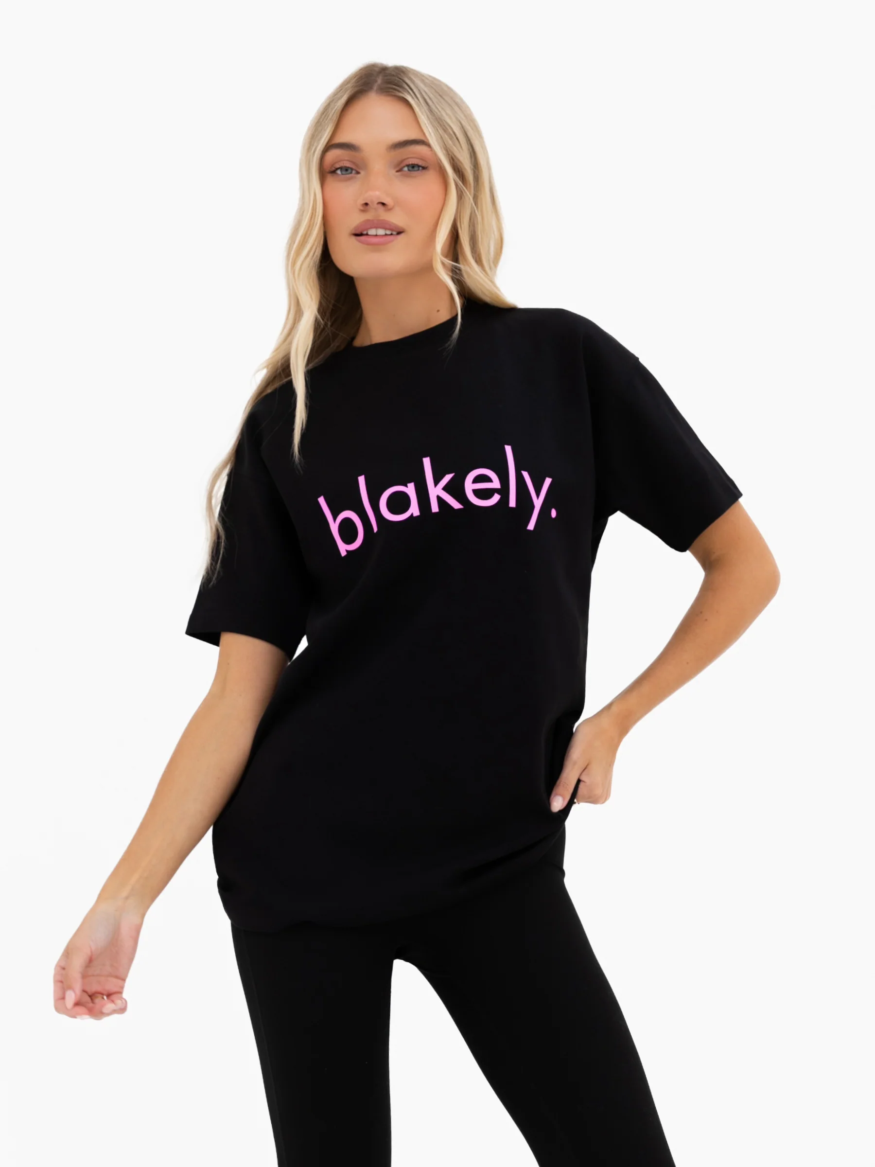 Lila Oversized T-Shirt - Black & Pastel Pink