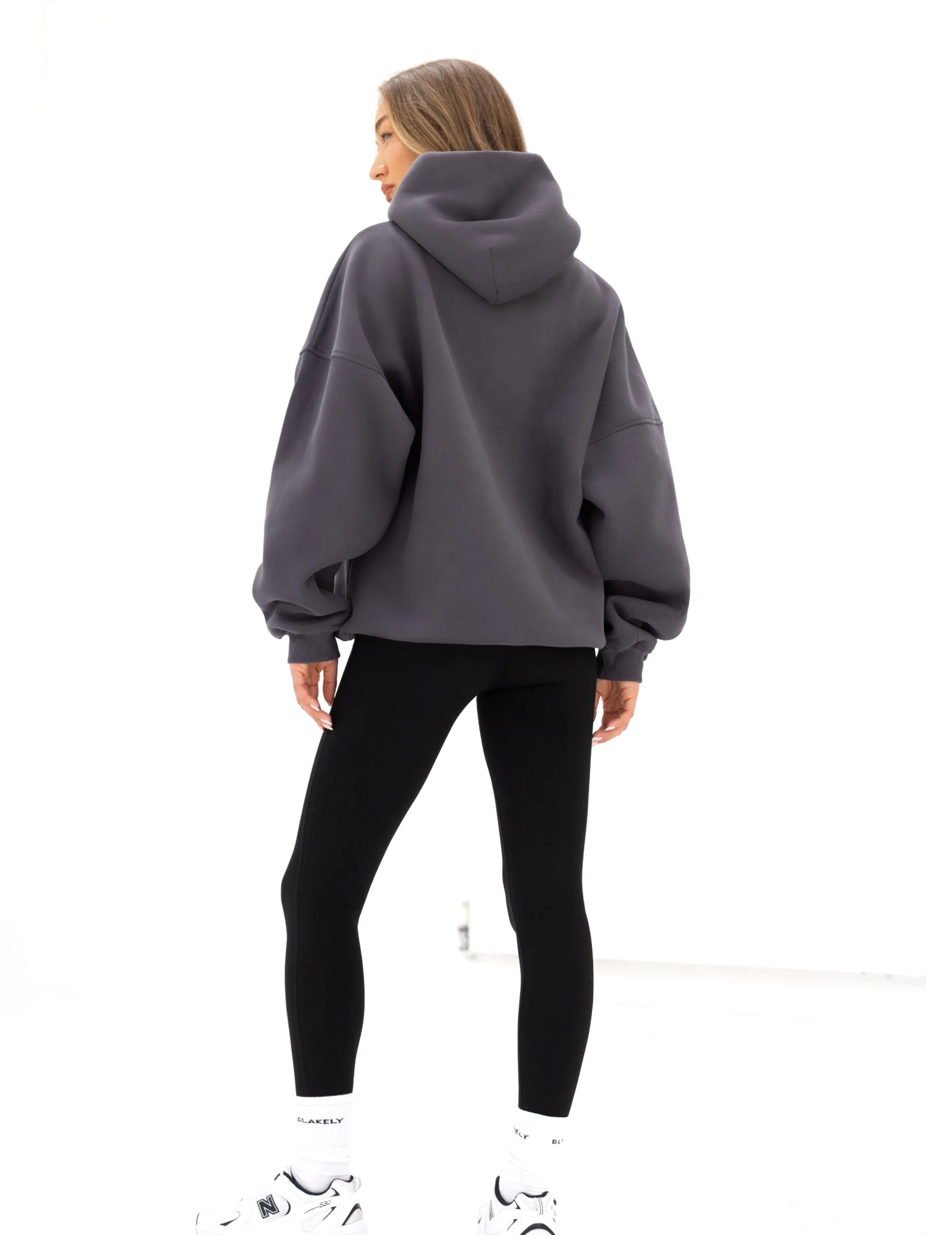 Logo Oversized Hoodie - Charcoal - Image 3