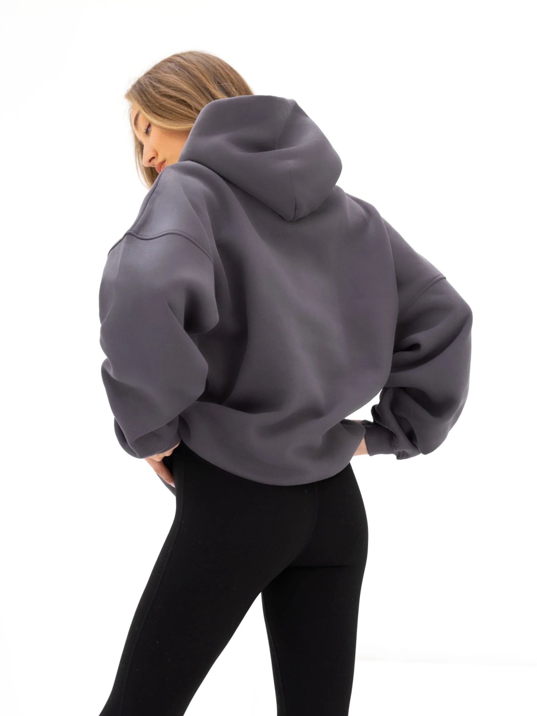 Logo Oversized Hoodie - Charcoal - Image 4