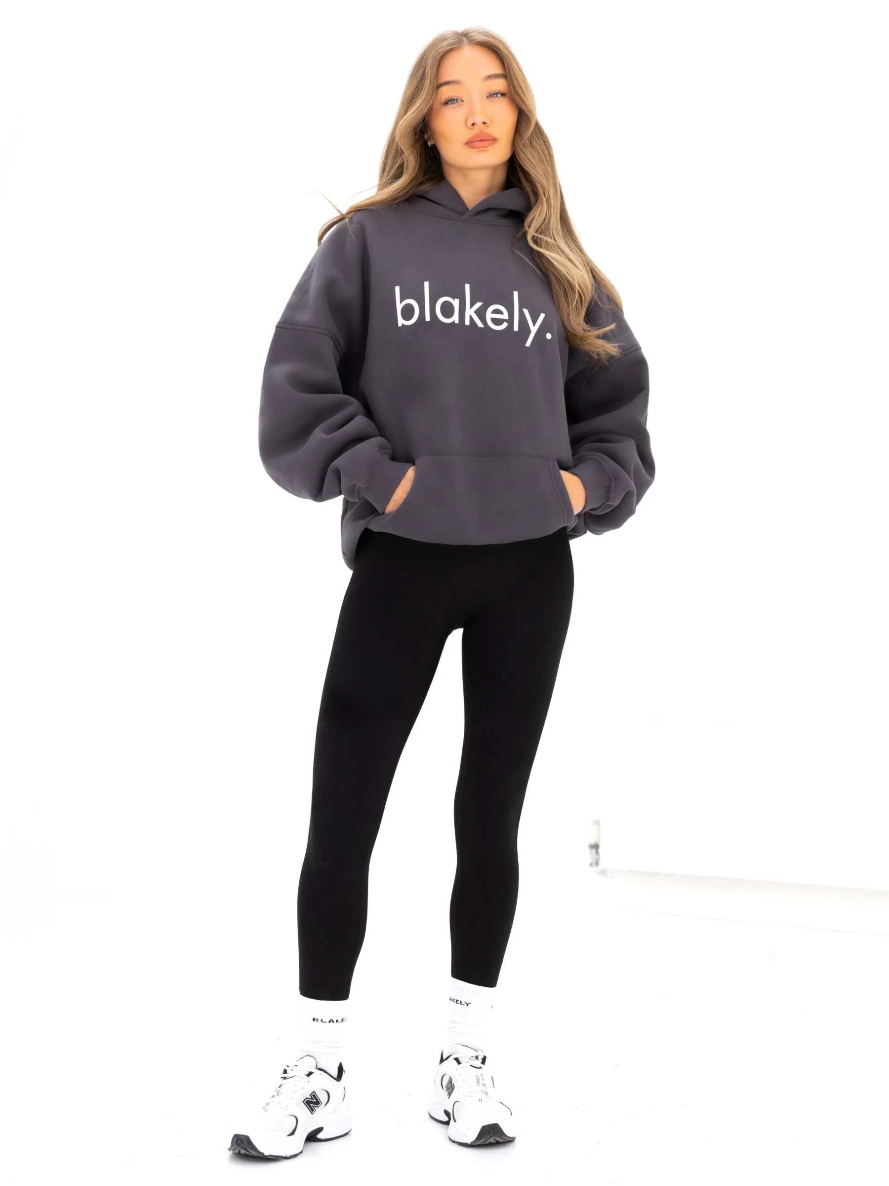 Logo Oversized Hoodie - Charcoal - Image 5