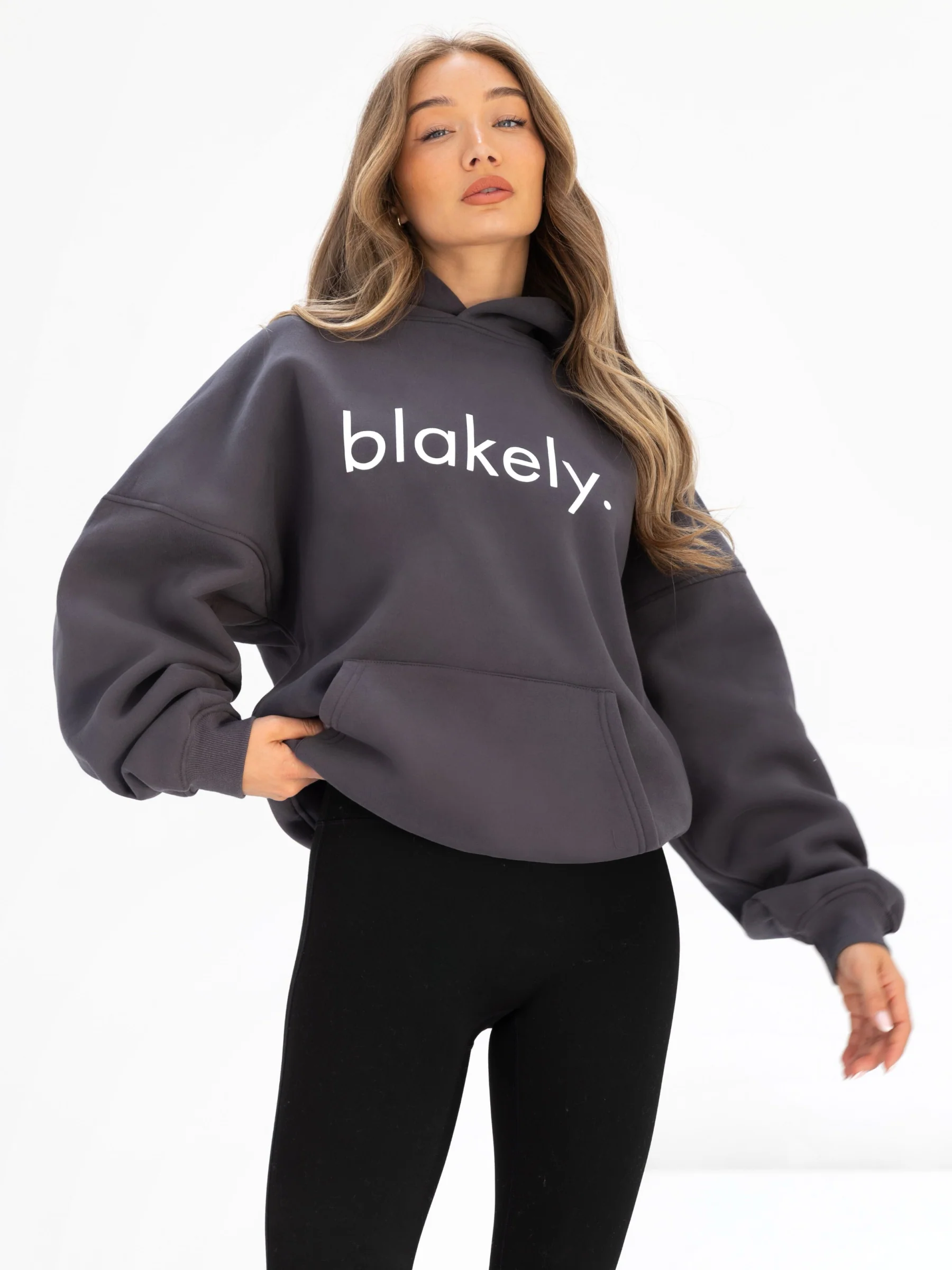 Logo Oversized Hoodie - Charcoal - Image 6