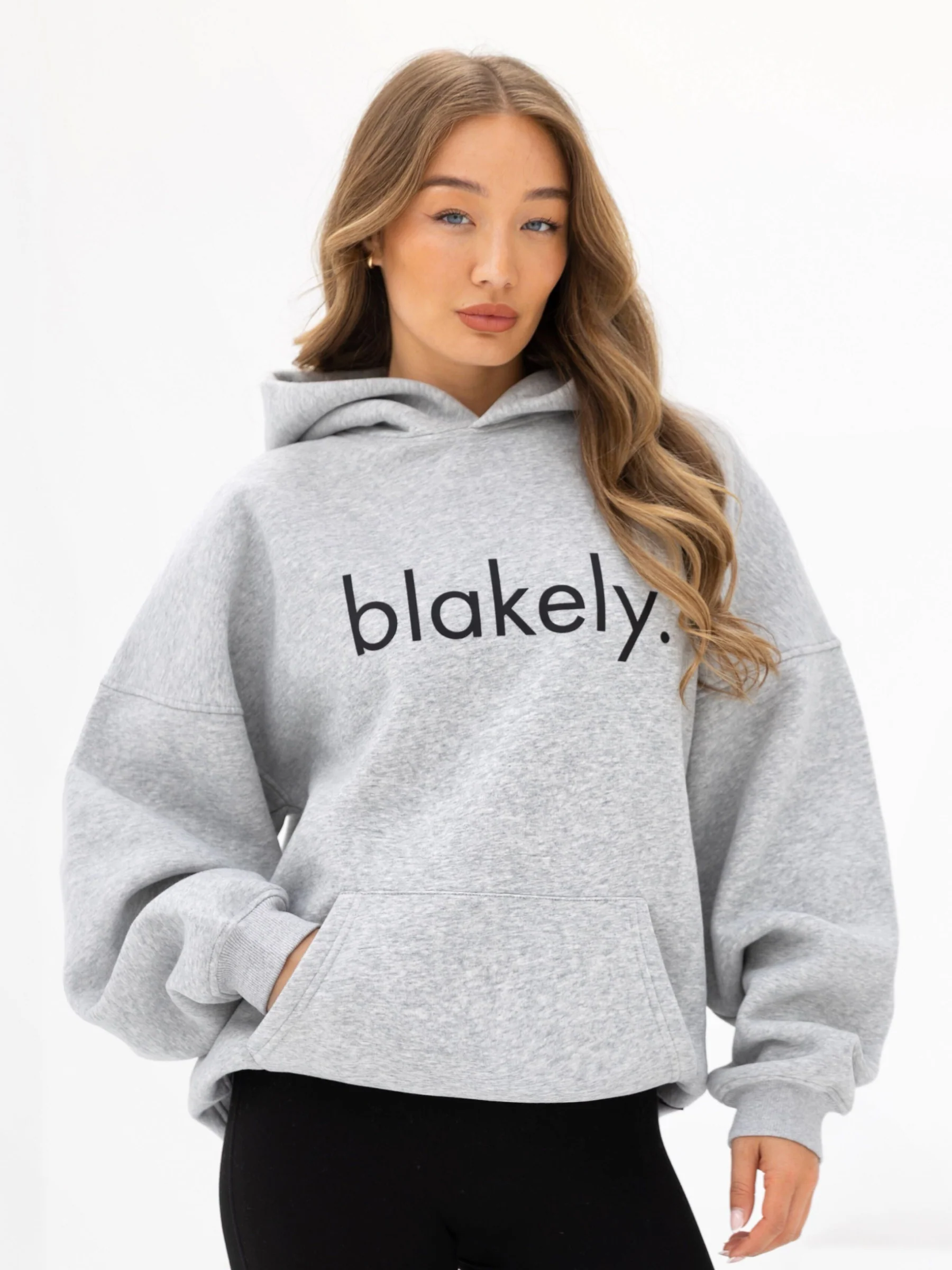 Logo Oversized Hoodie - Marl Grey - Image 5