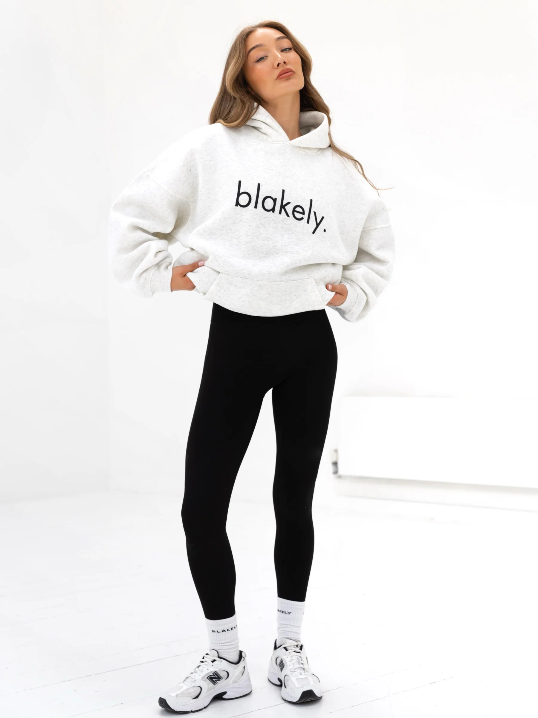 Logo Oversized Hoodie - Marl White - Image 3