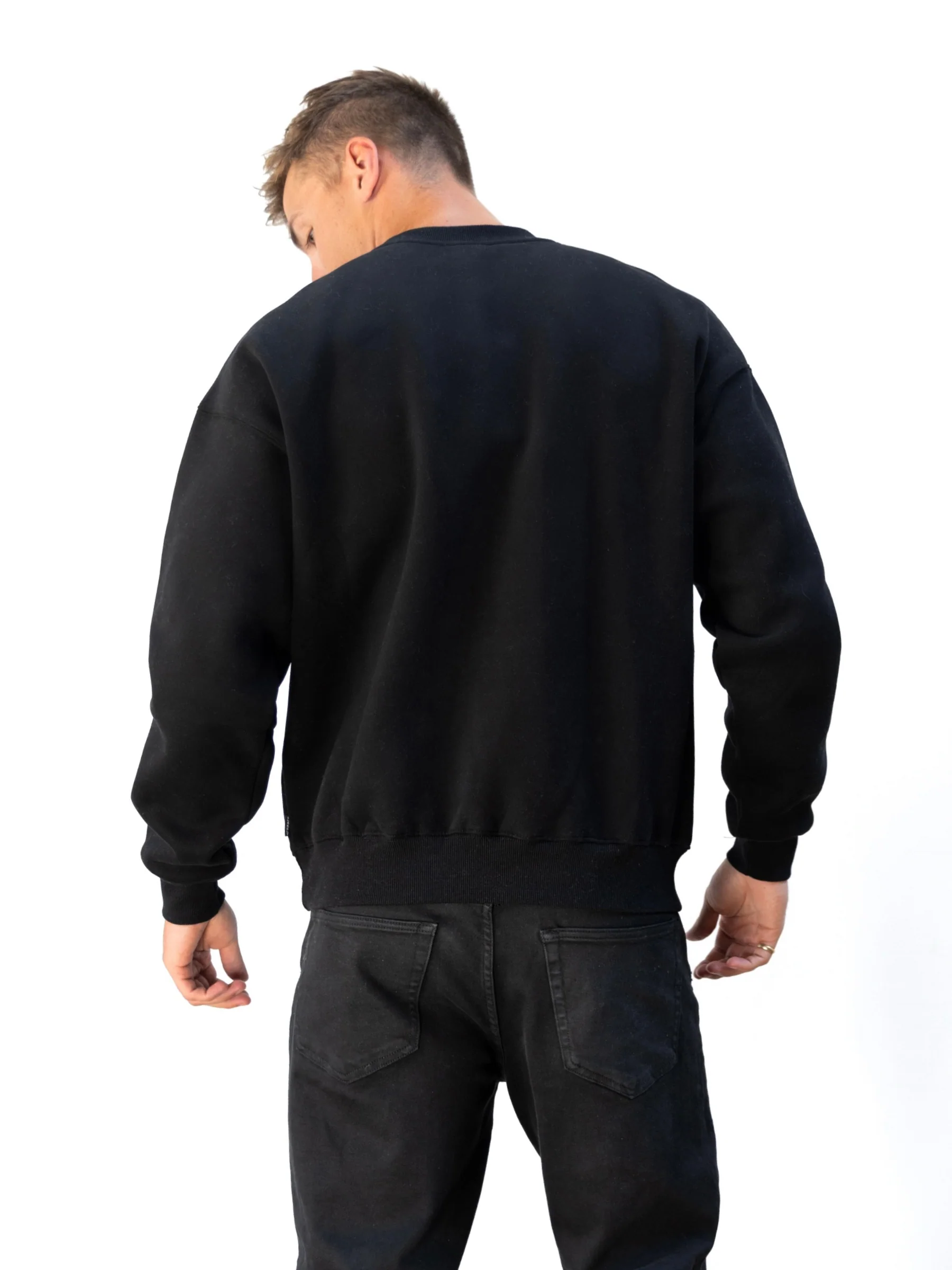 Logo Relaxed Jumper - Black - Image 6