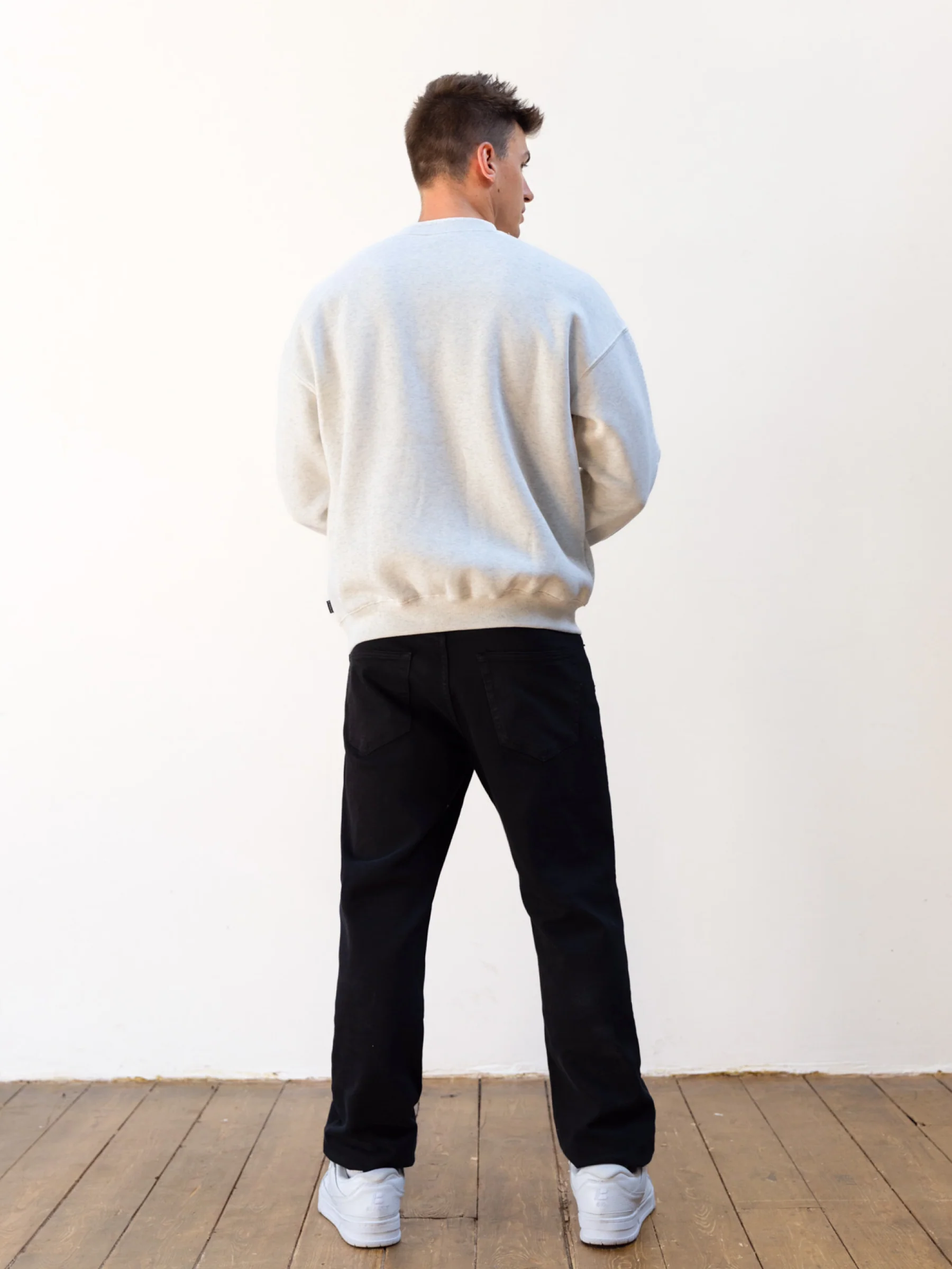Logo Relaxed Jumper - Marl White - Image 4