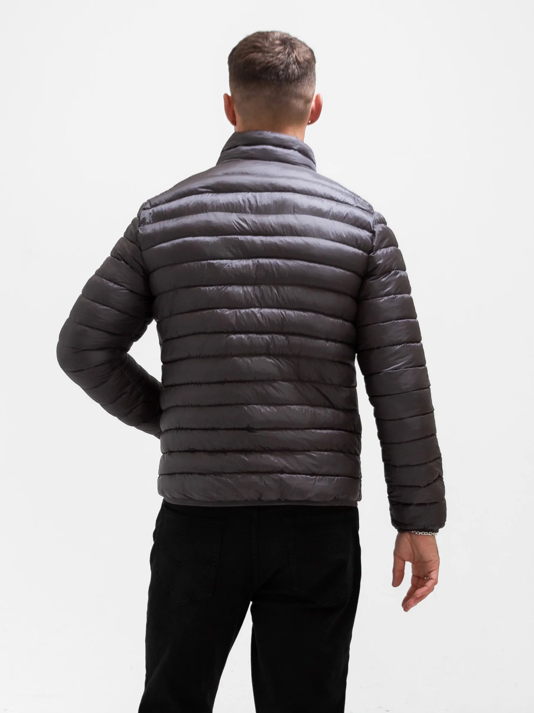Lucas Lightweight Puffer Jacket - Charcoal - Image 5