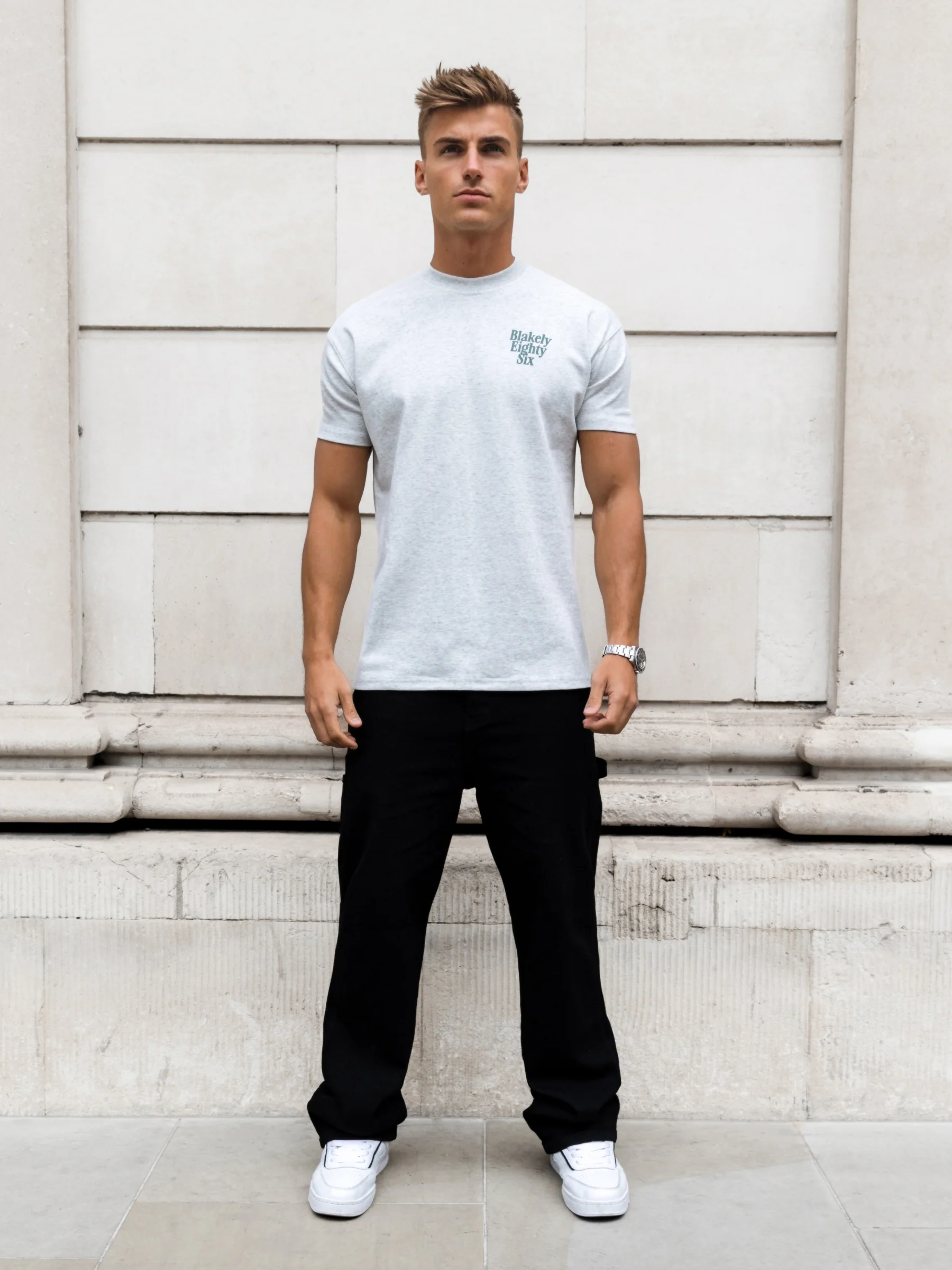 Luke Relaxed T-Shirt - Marl Grey - Image 4