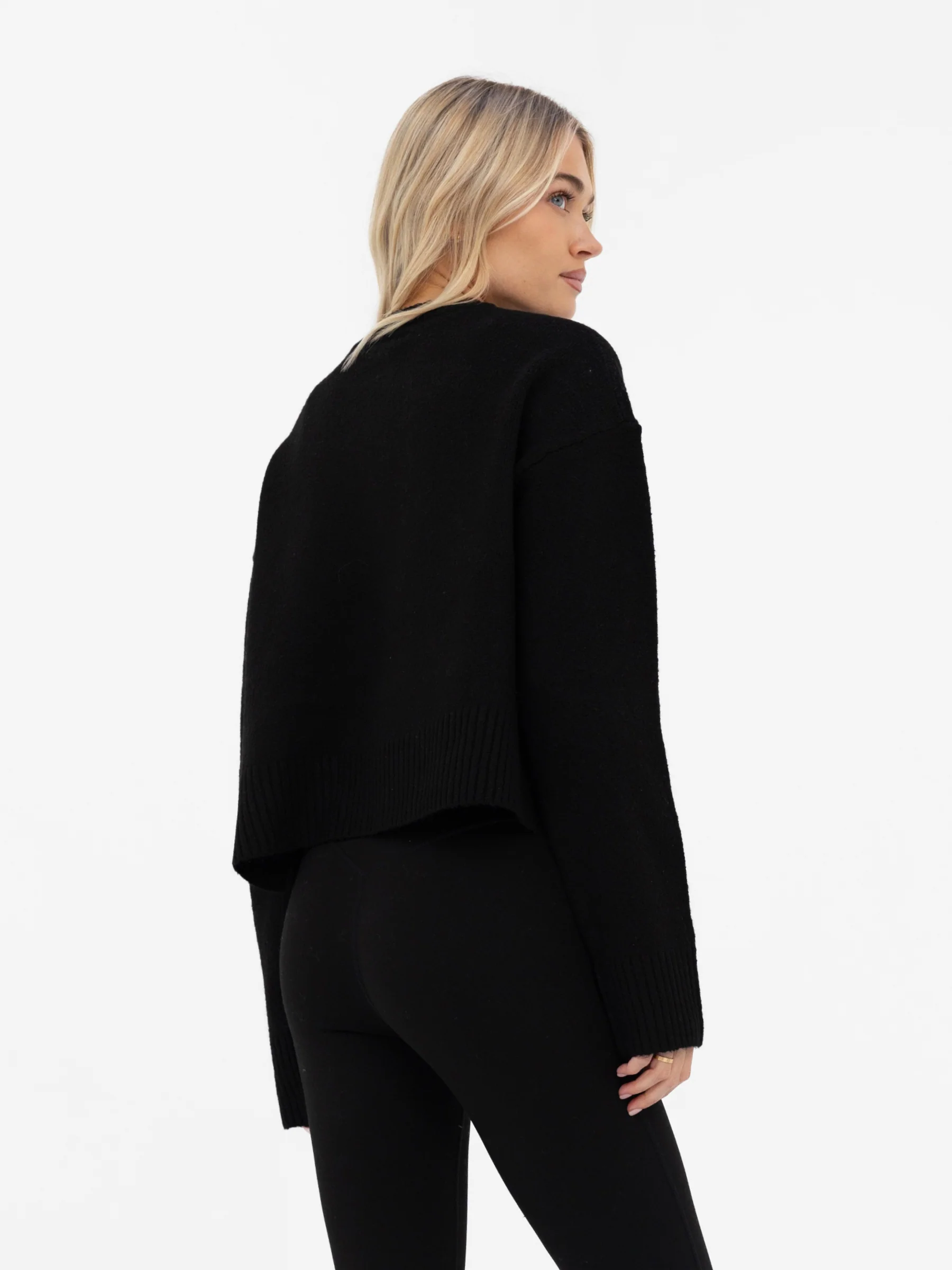 Mabel Button Up Cardigan - Black - Image 2