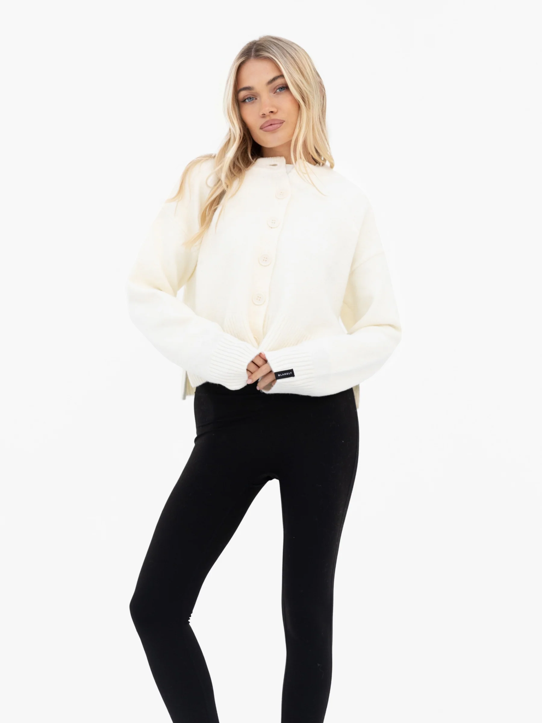 Mabel Button Up Cardigan - Cream - Image 2