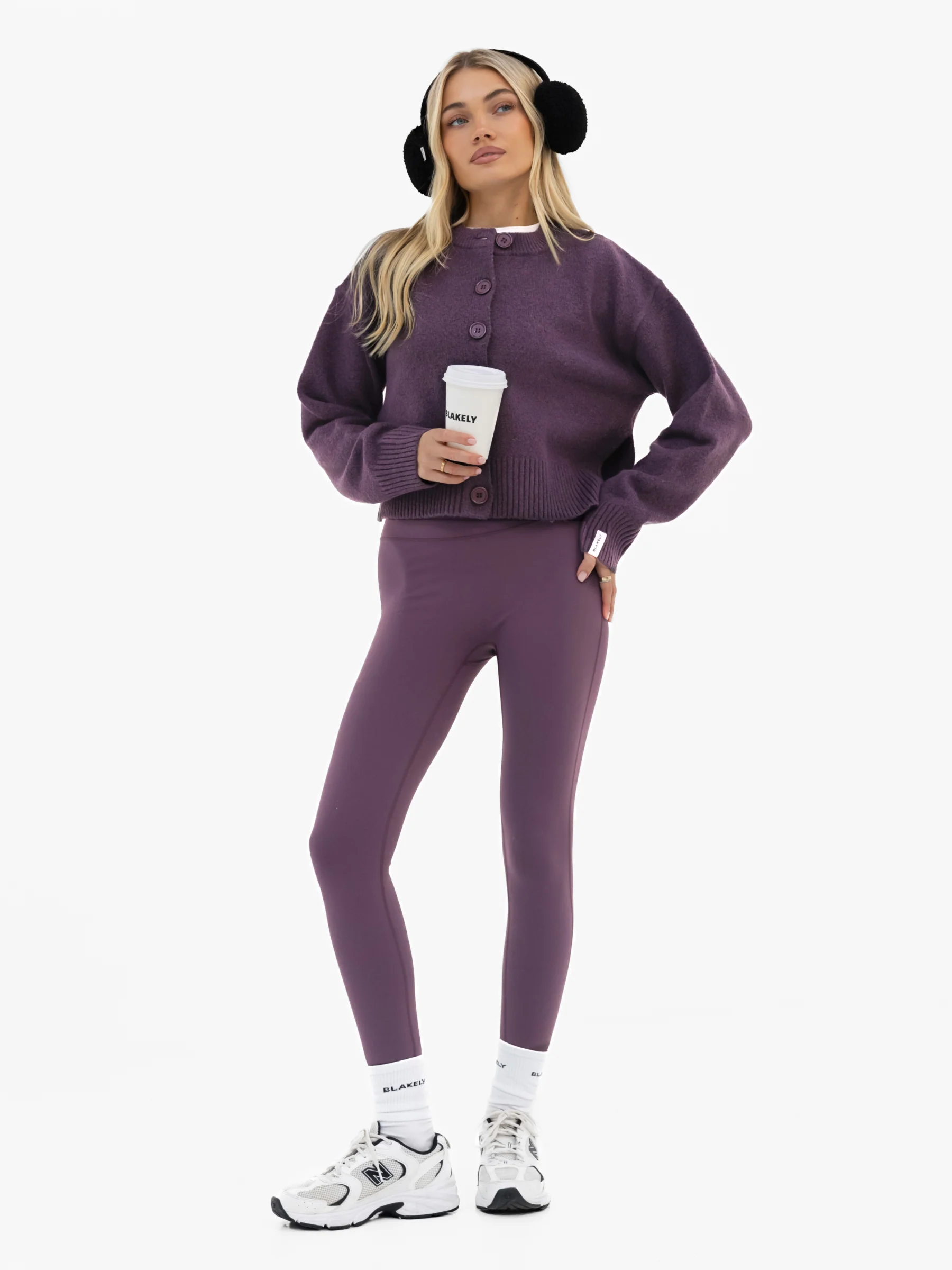 Mabel Button Up Cardigan - Plum - Image 3