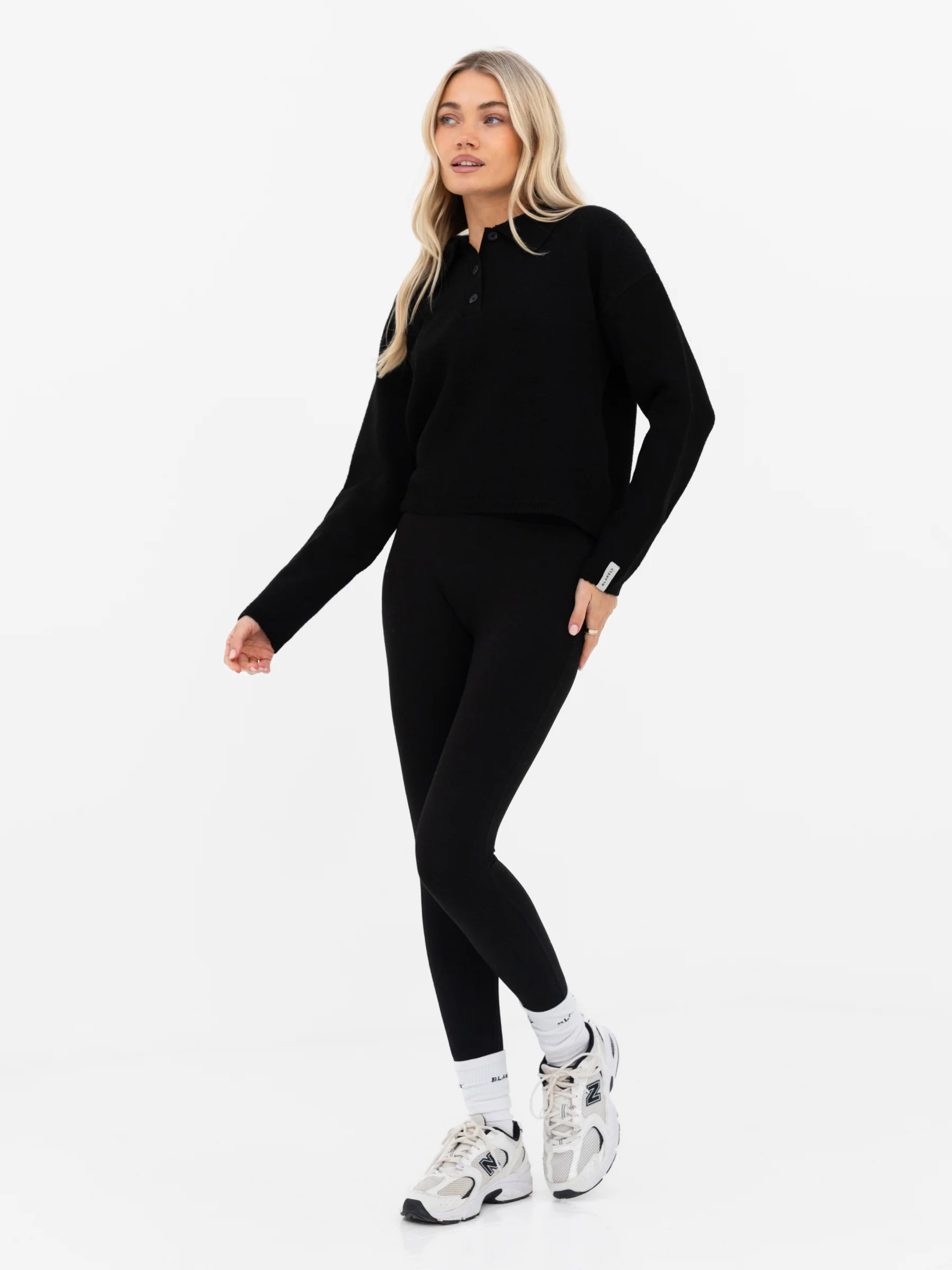 Mabel Knitted Polo - Black - Image 4