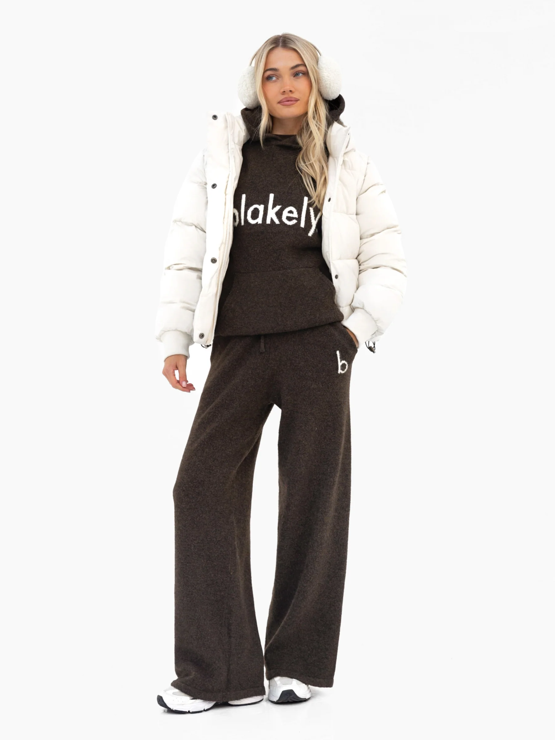 Mabel Oversized Knitted Hoodie - Chocolate Brown - Image 3