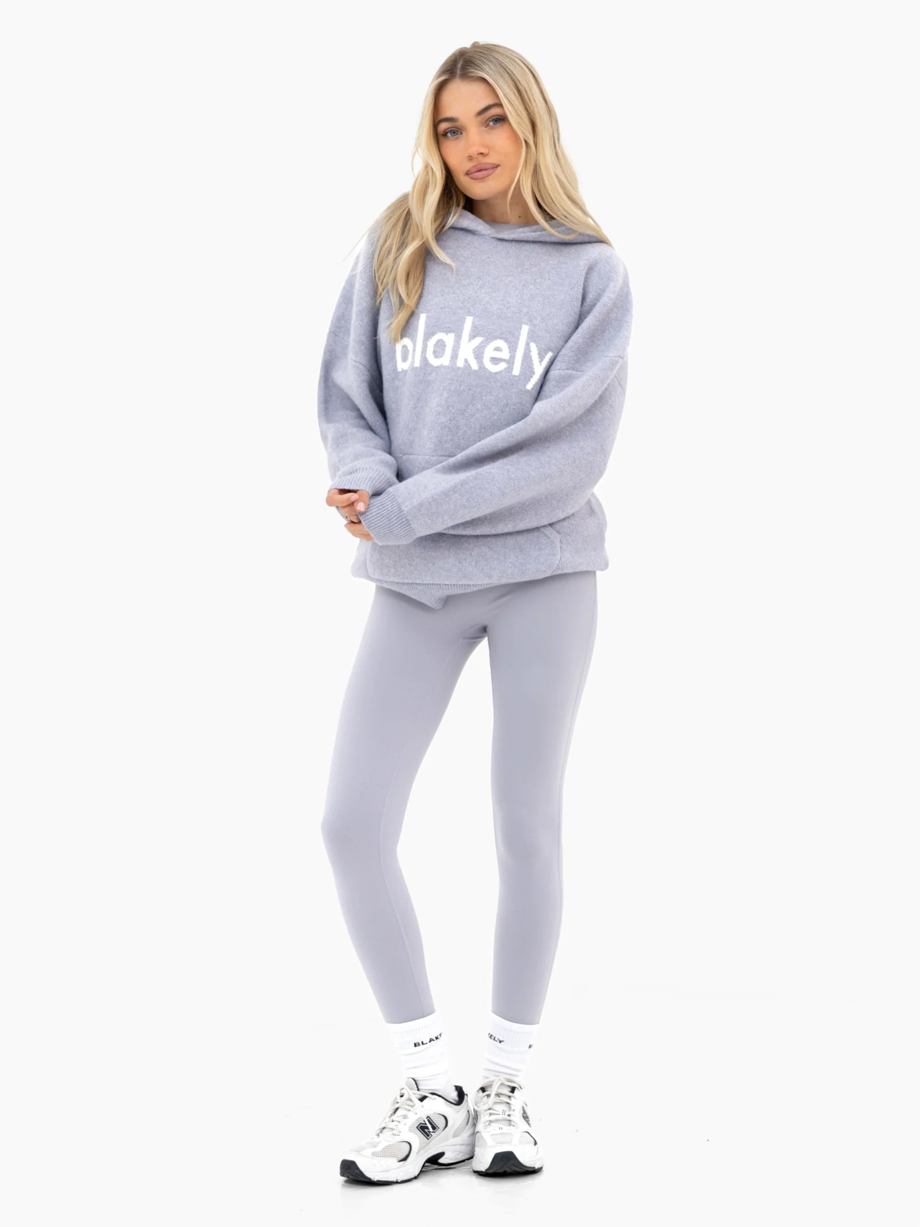 Mabel Oversized Knitted Hoodie - Pale Lilac - Image 6