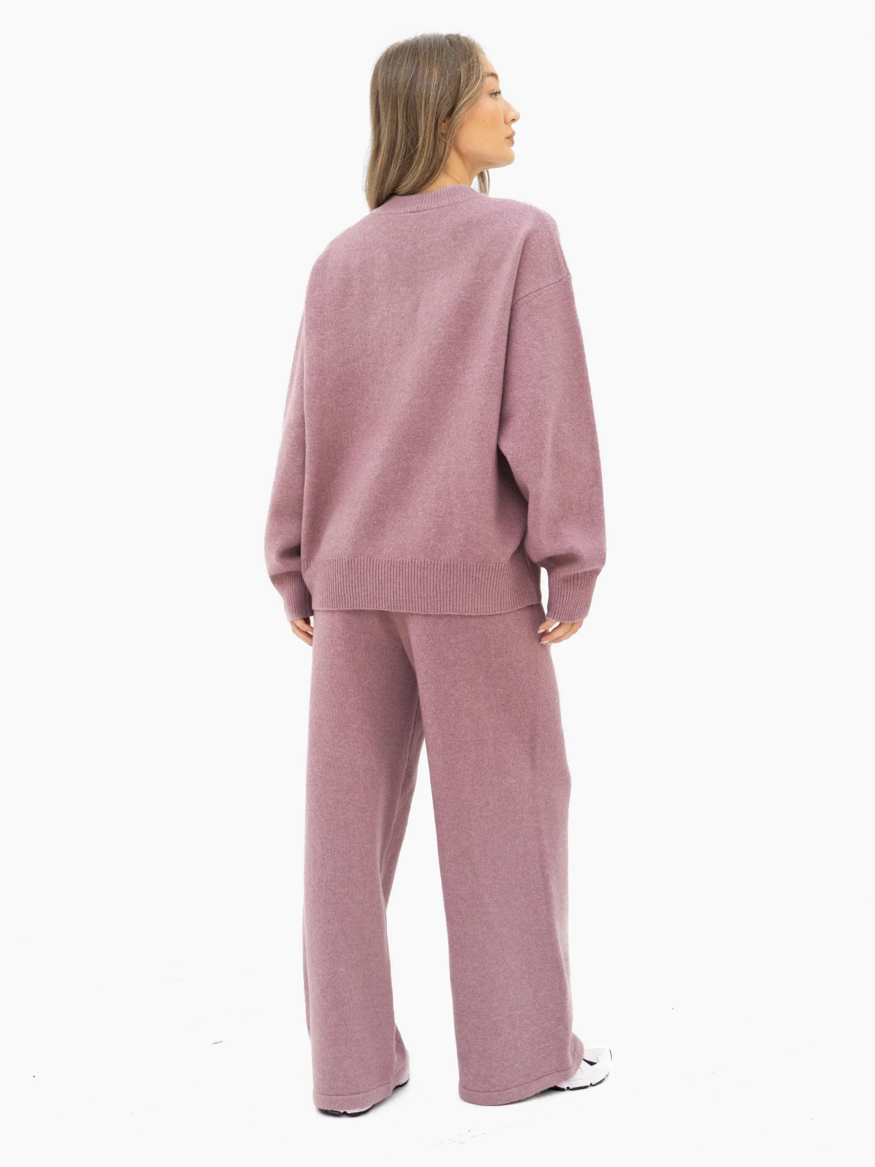 Mabel Oversized Knitted Jumper - Dusty Pink - Image 4